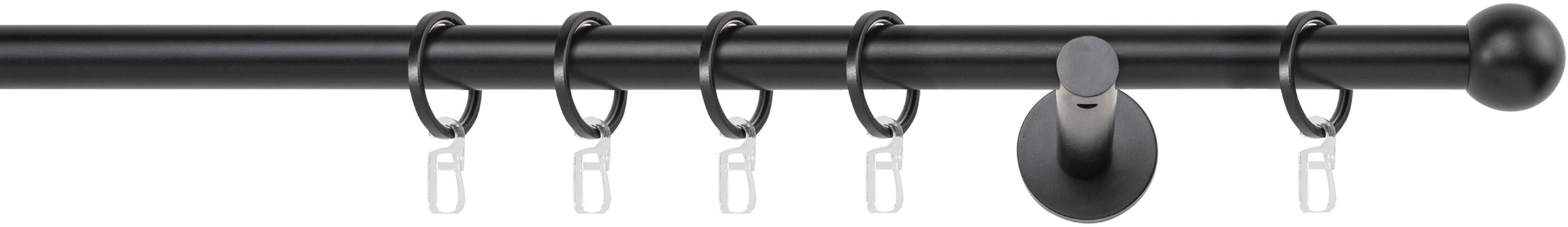 mydeco Gardinenstange »20mm Ball Wandträger 12 cm« 1 läufig-läufig Fixmaß