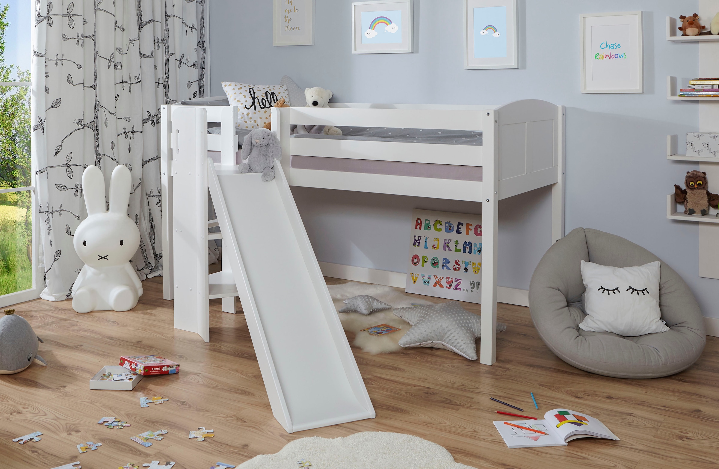 Ticaa Hochbett »Ekki«, mit Rollrost, Kiefer