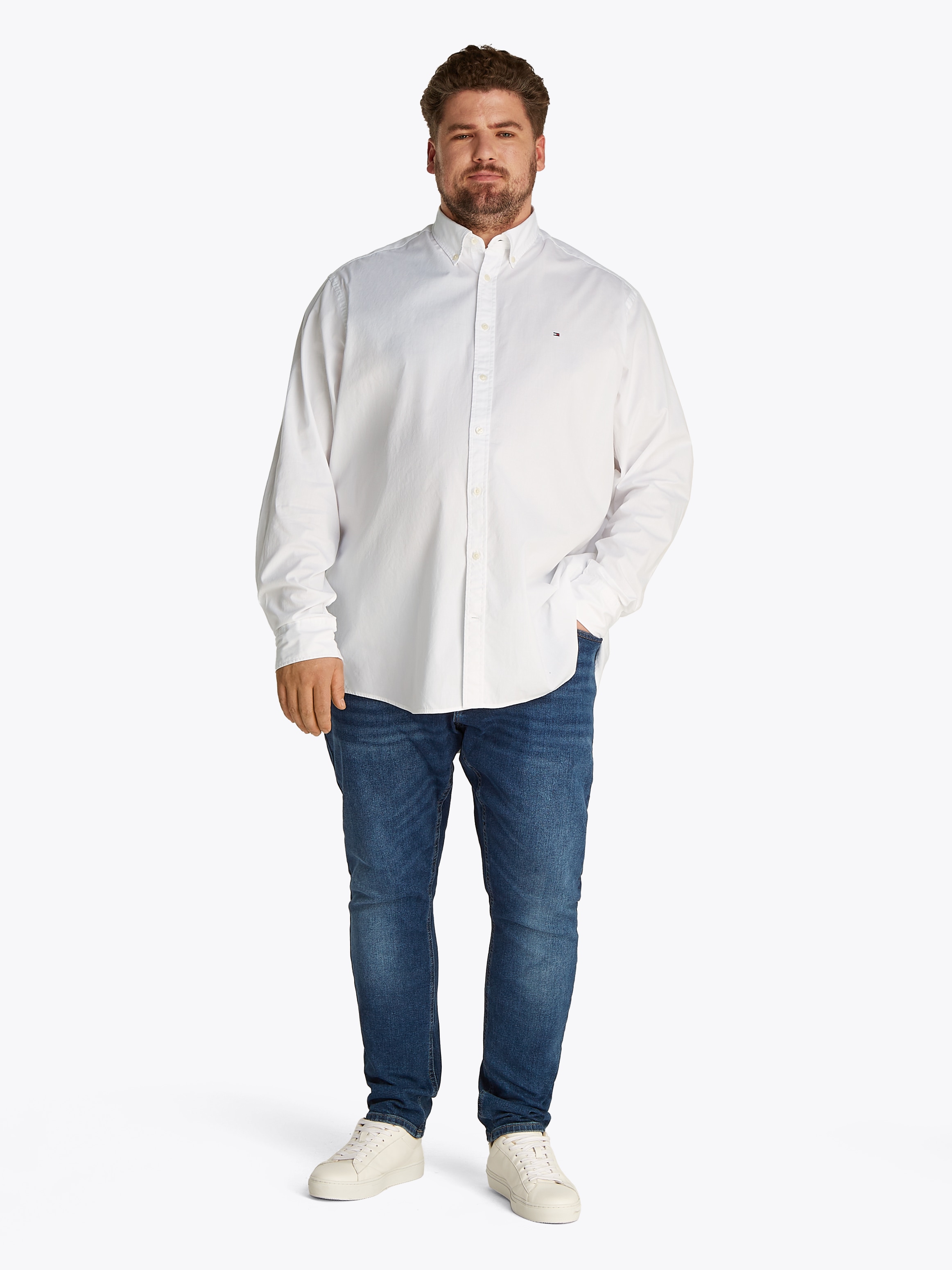 Tommy Hilfiger Big & Tall Langarmhemd »BT-FLEX POPLIN SOLID RF SHIRT-B«, Große Größen