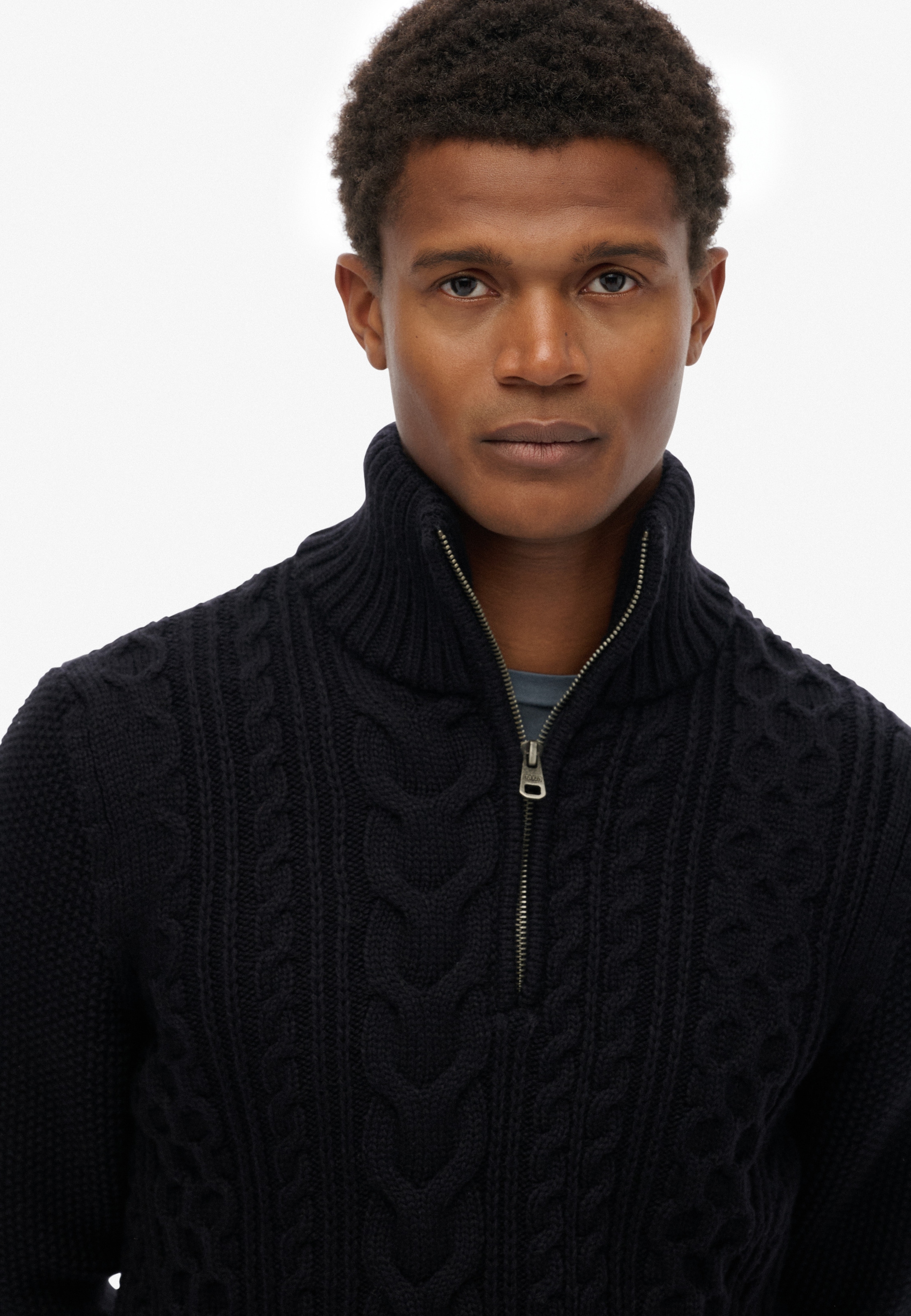 Superdry Strickpullover »JACOB CABLE KNIT HALF ZIP«