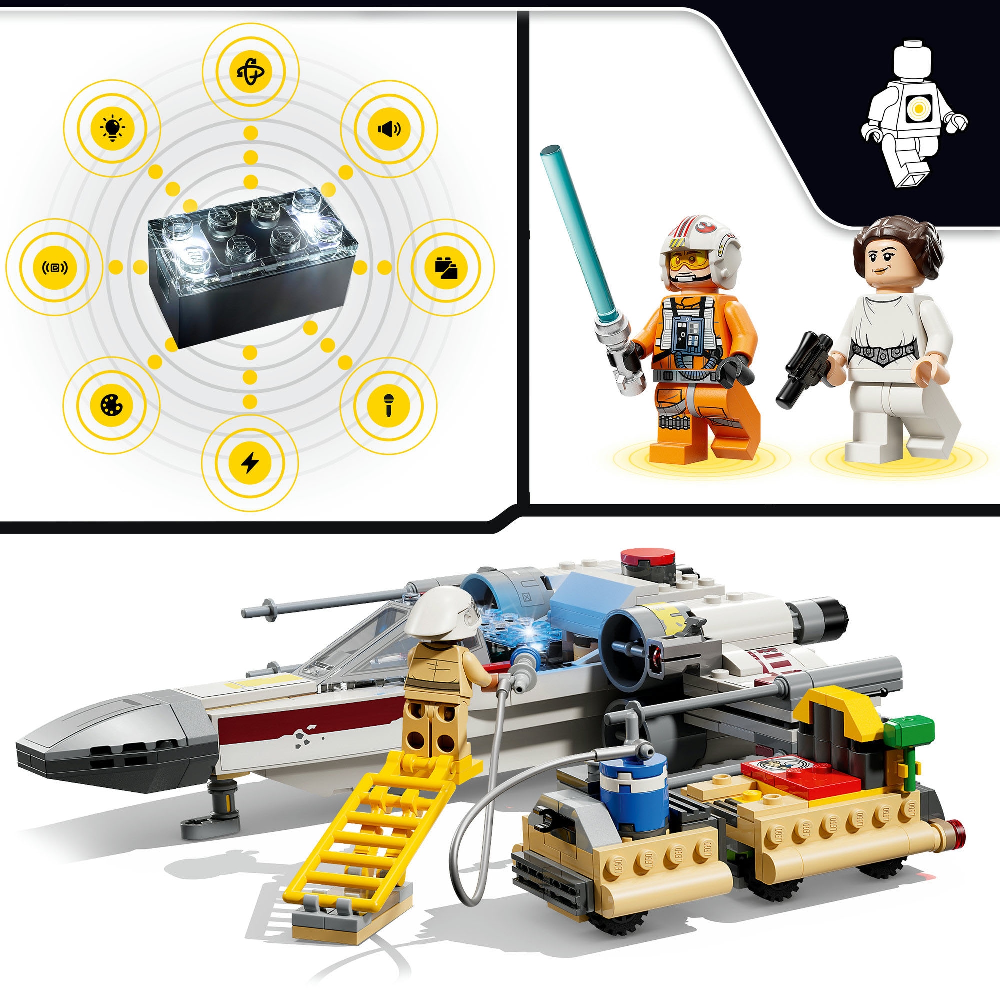LEGO® Konstruktionsspielsteine »SMART Play: Lukes Rot Fünf X-Wing (75423), LEGO Star Wars™« inklusive SMART Brick; mit Licht- und Soundeffekten
