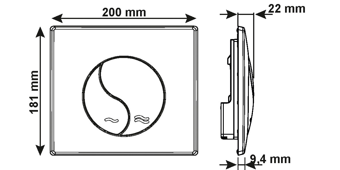 CORNAT Betätigungsplatte »YIN«