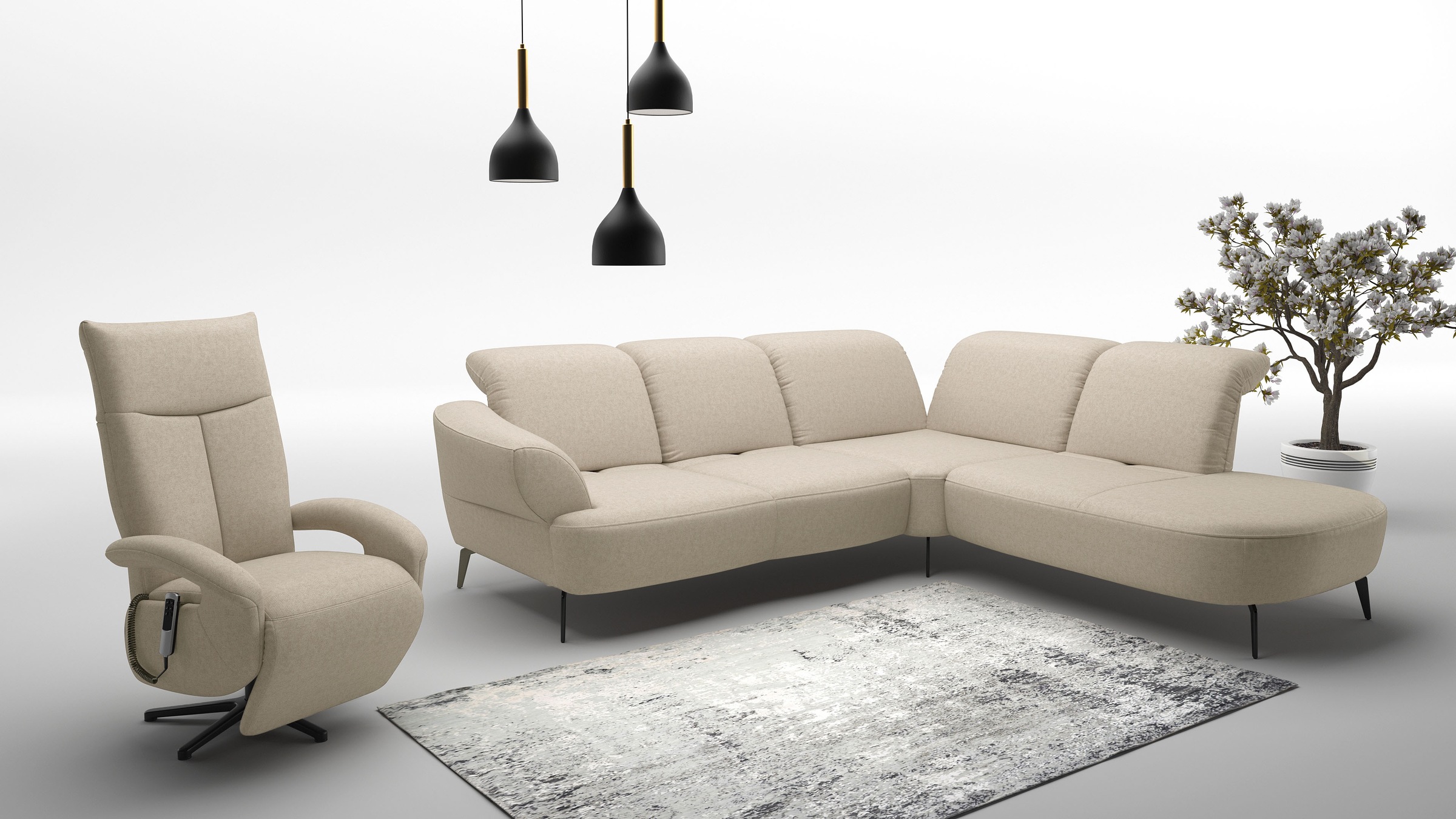 sit&more Ecksofa »Dance«, inkl.System Click&Seat und Sitztiefenverstellung