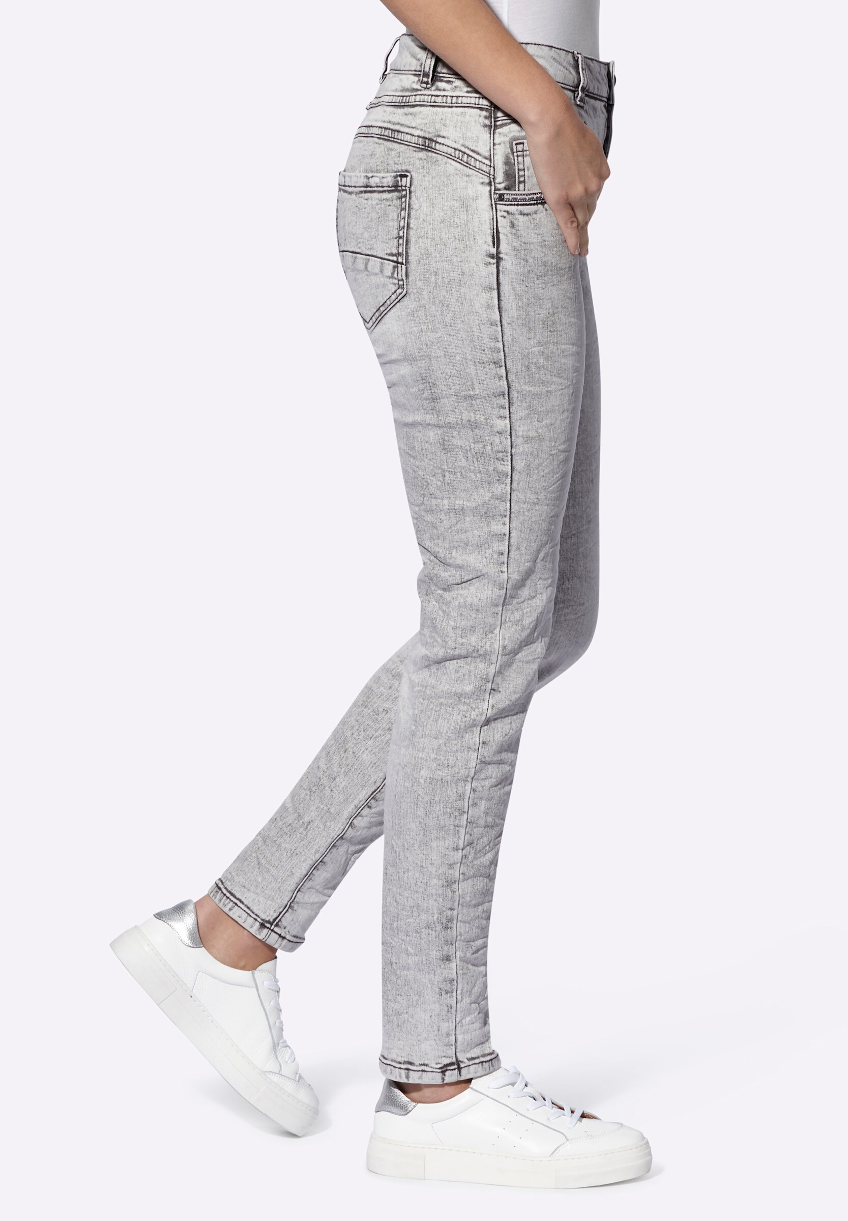 heine 5-Pocket-Jeans »Jeans Röhrenjeans mit Crinkle-Effekt«