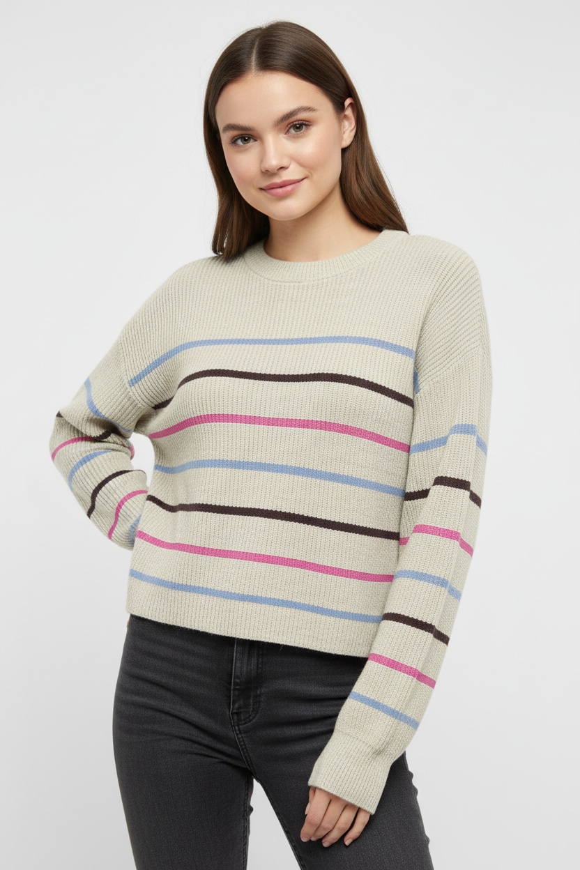 ONLY Strickpullover »ONLIBI LS STRIPE O-NECK CC KNT«