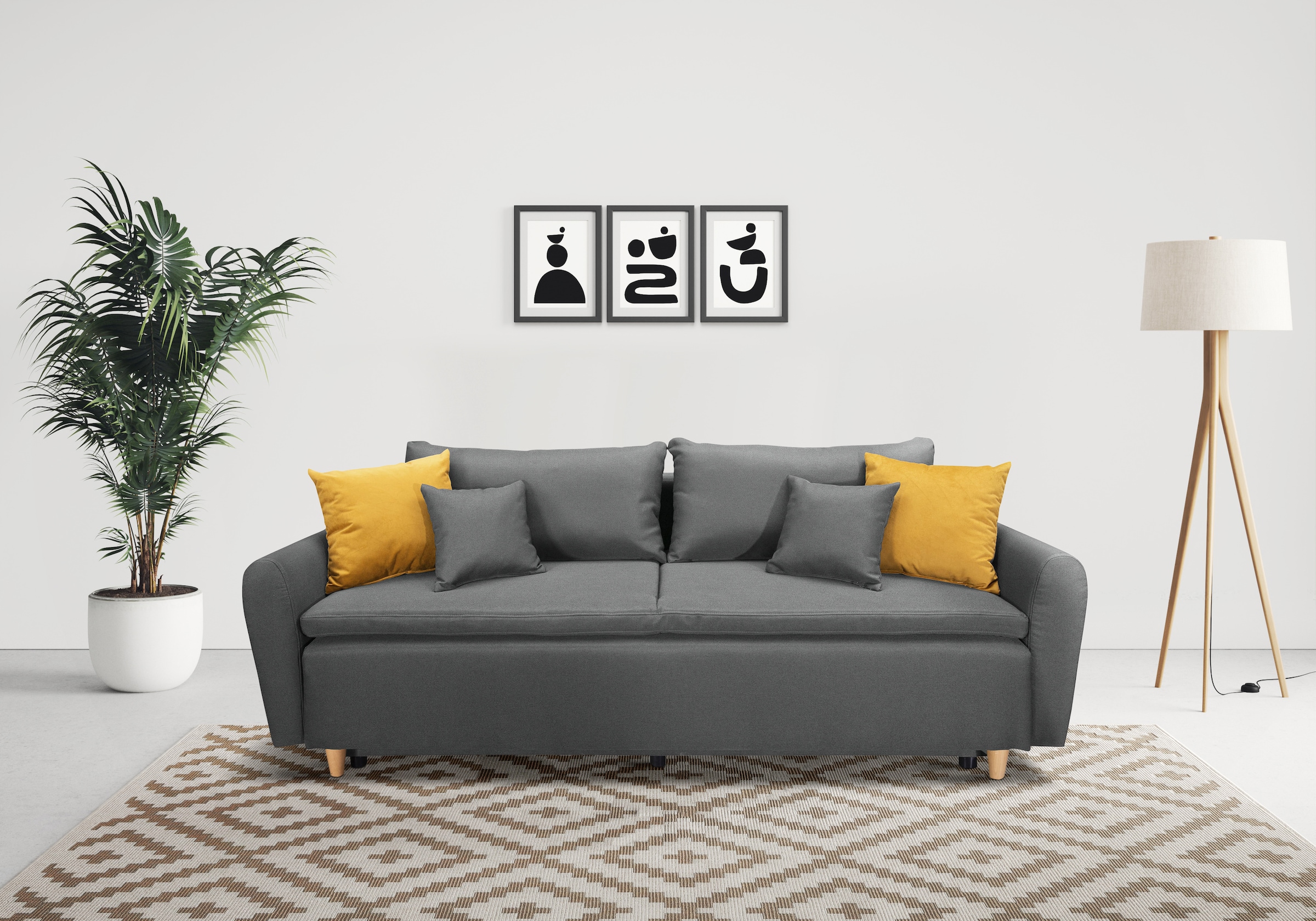INOSIGN Schlafsofa »Anika«, mit Boxspringaufbau, Bettfunktion & Bettkasten, Dauerschlafsofa