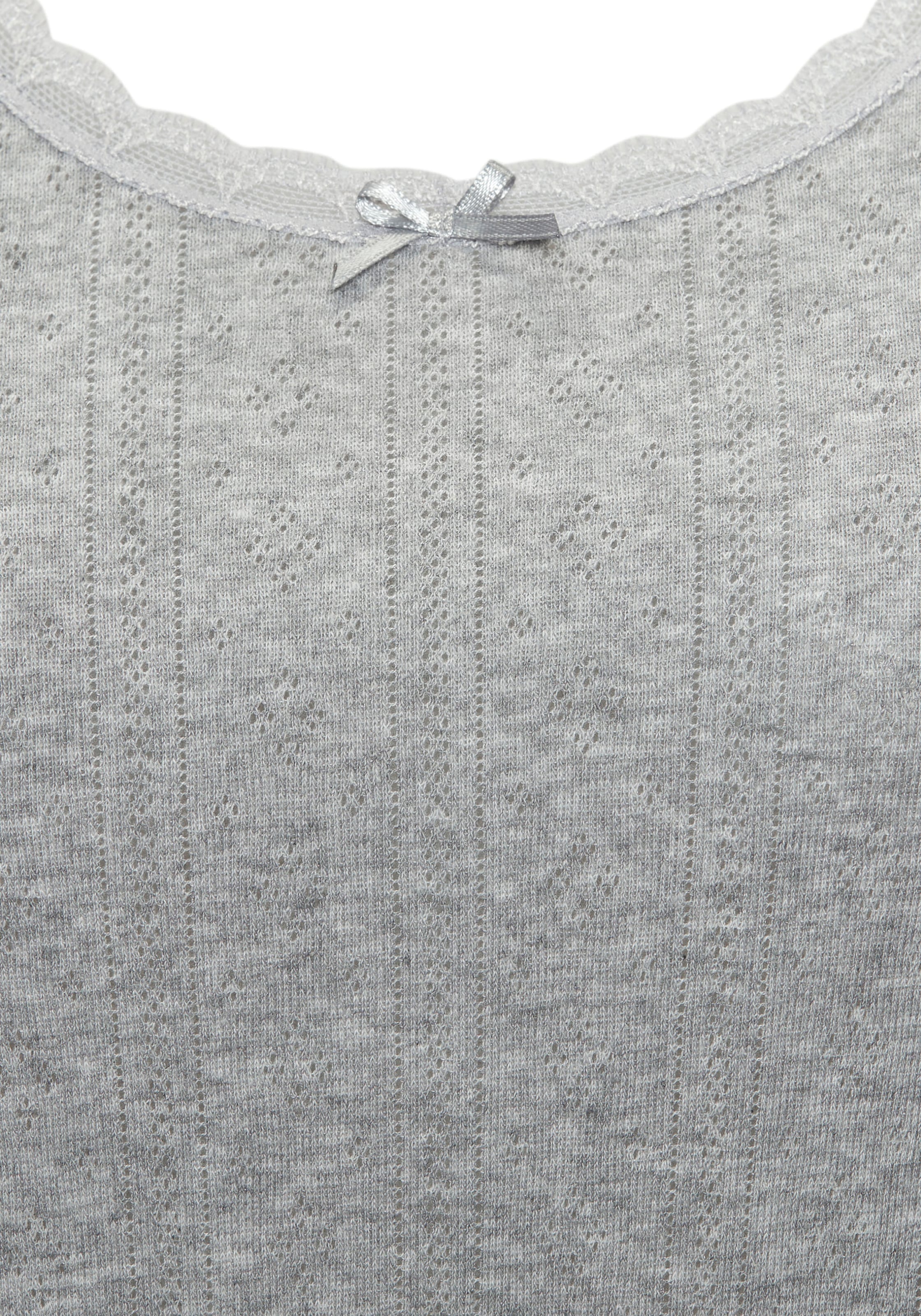 Vivance Langarmshirt 2er-Pack,  aus feiner Pointelle-Ware mit Spitze, reine Baumwolle