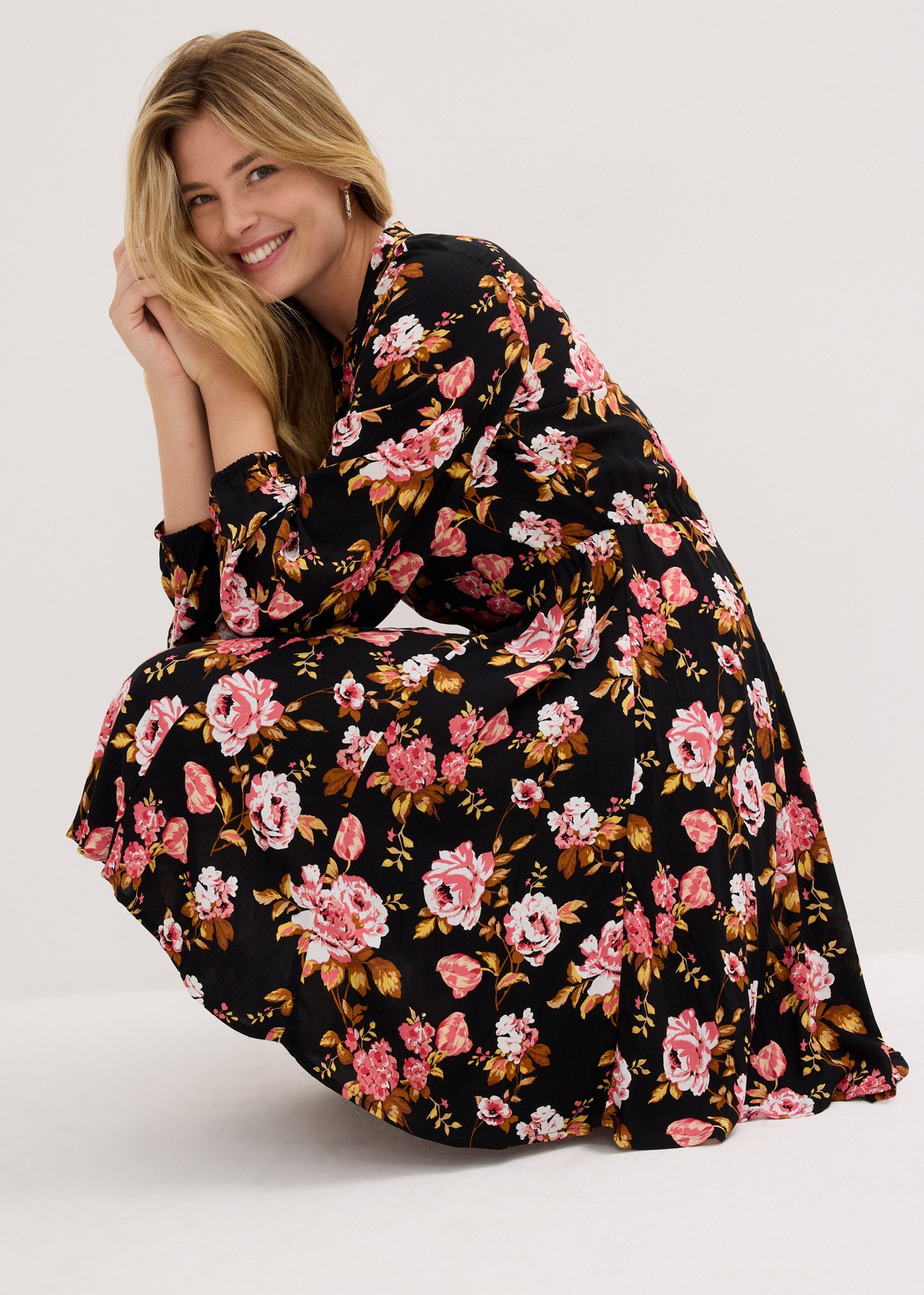 bonprix Hemdblusenkleid »Hemdblusenkleid aus reiner Viskose« Hemdblusenkleid aus reiner Viskose