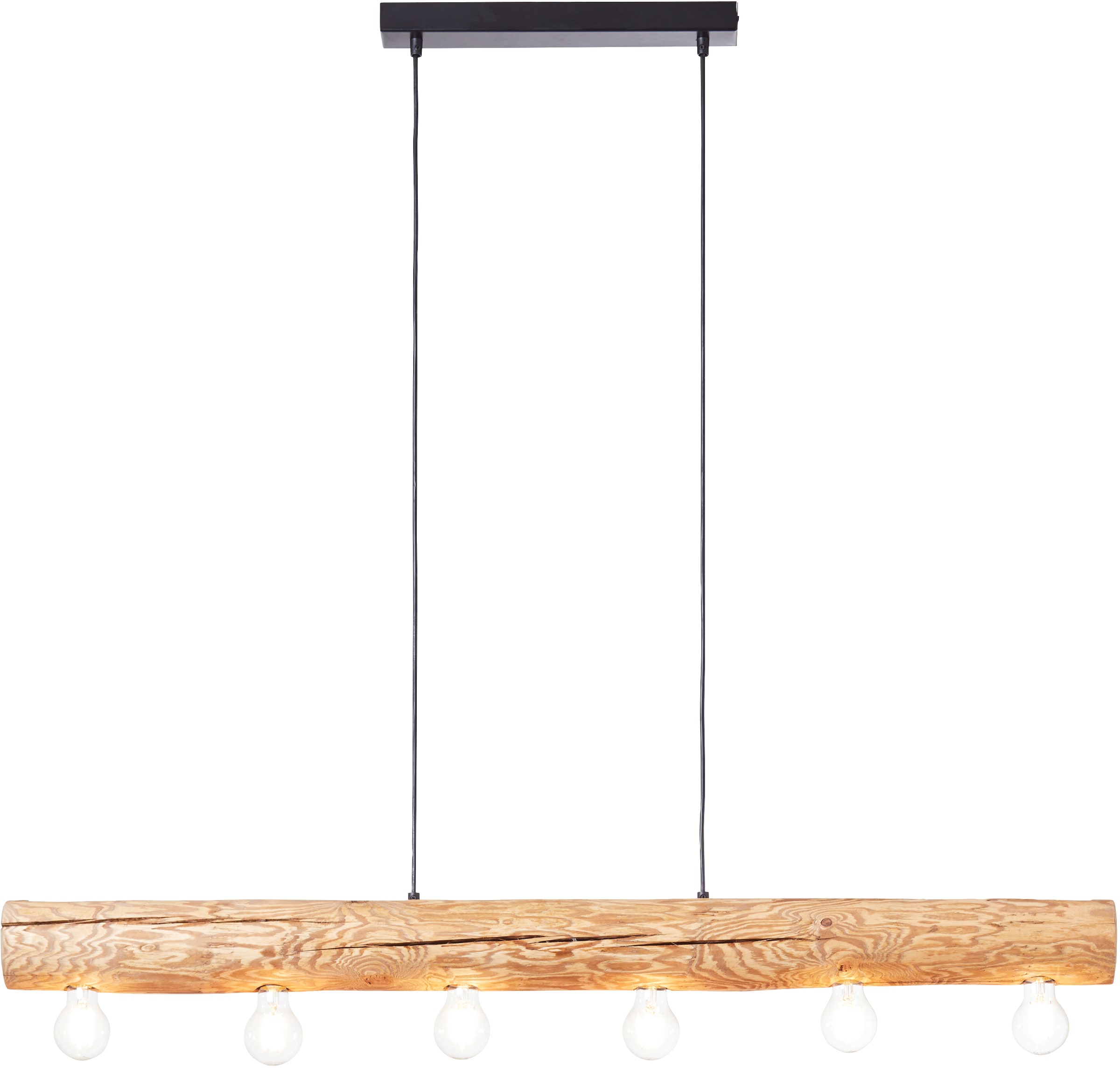 »Trabo«, 6 115cm Shop Höhe, gebeizt kiefer bestellen flammig-flammig, 6x Brilliant E27, OTTO kürzbar, im Holz/Metall, Breite, Leuchten Pendelleuchte 105cm Online