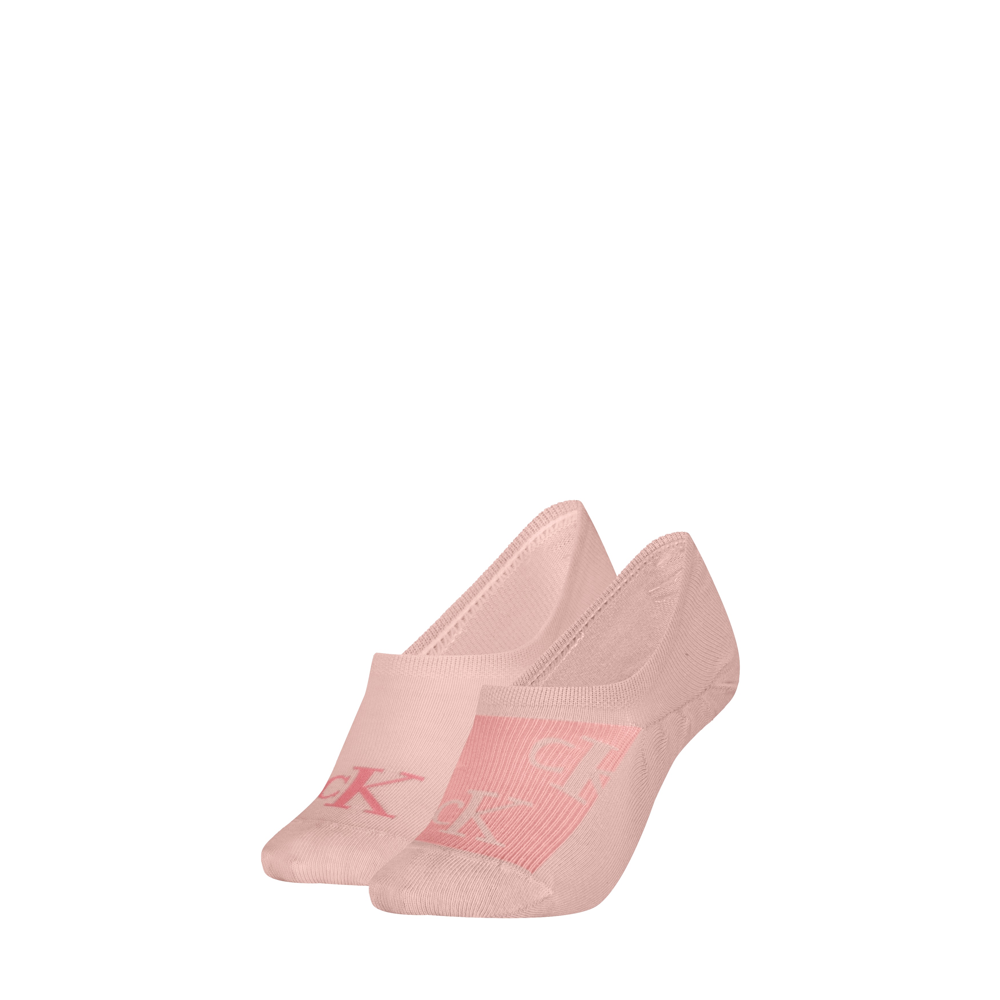 Calvin Klein Jeans Damen Socken »CKJ WOMEN FOOTIE HC 2P AO SHADOW RIB« 2 Paar tlg. mit diskretem Logo-Design in orange