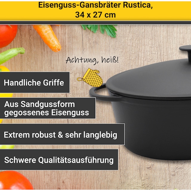 Krüger Bräter »Rustica«, Eisenguss-Emaille, 7,5 Liter, Induktion bestellen  im OTTO Online Shop