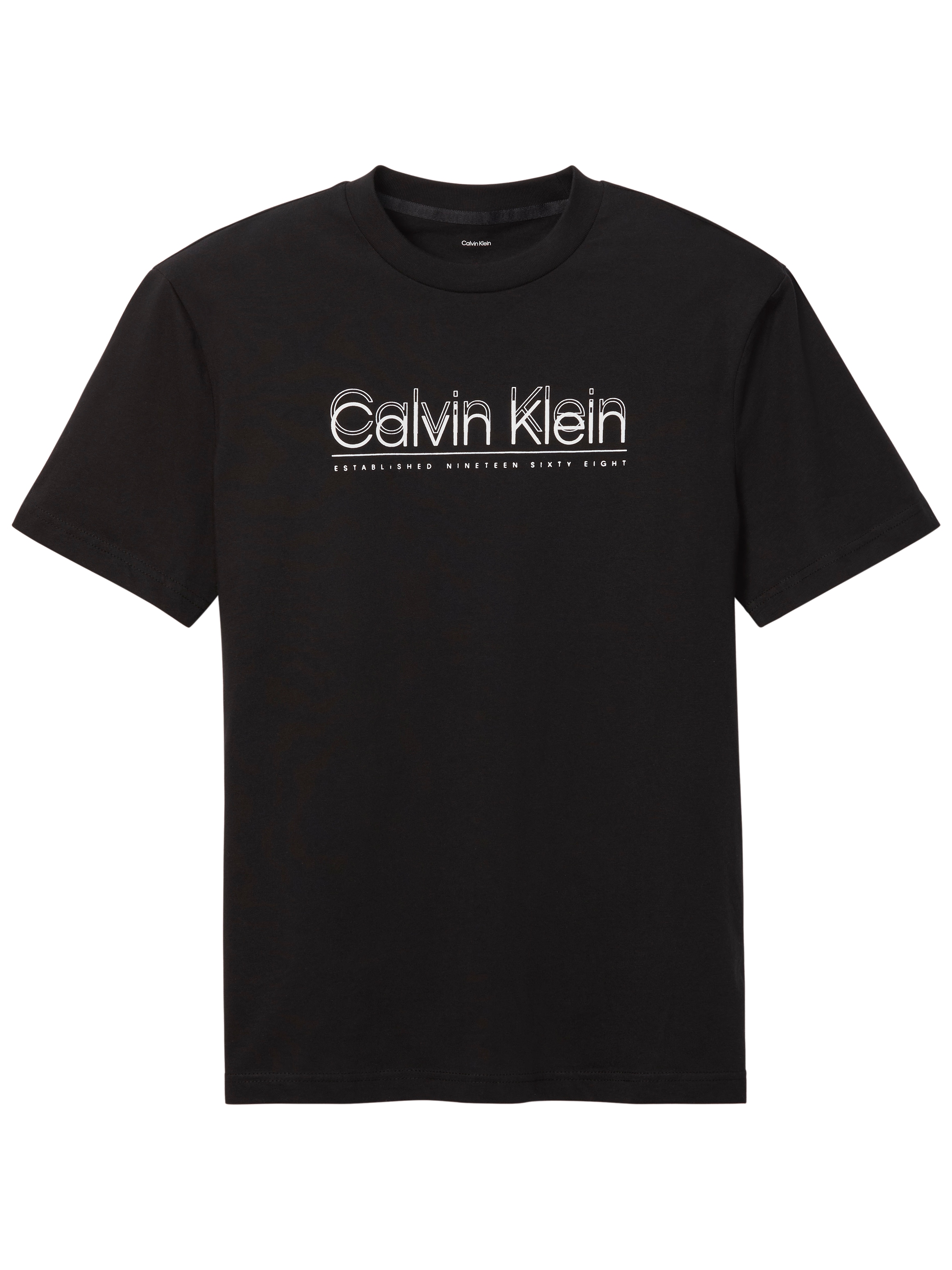 Calvin Klein T-Shirt Rundhalsausschnitt, Regular Fit, Logoschriftzug