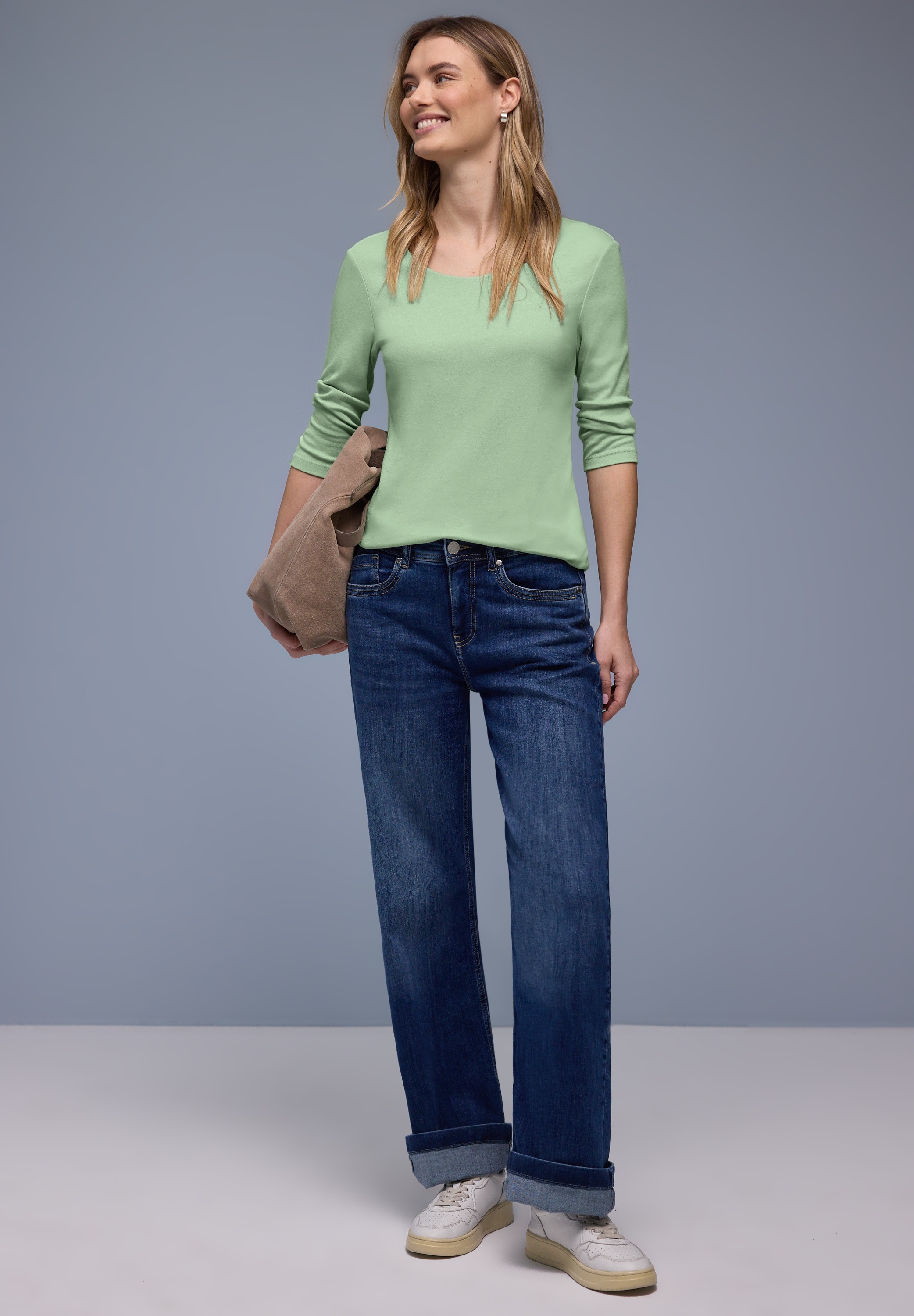 STREET ONE 3/4-Arm-Shirt »Style Pania« in Unifarbe