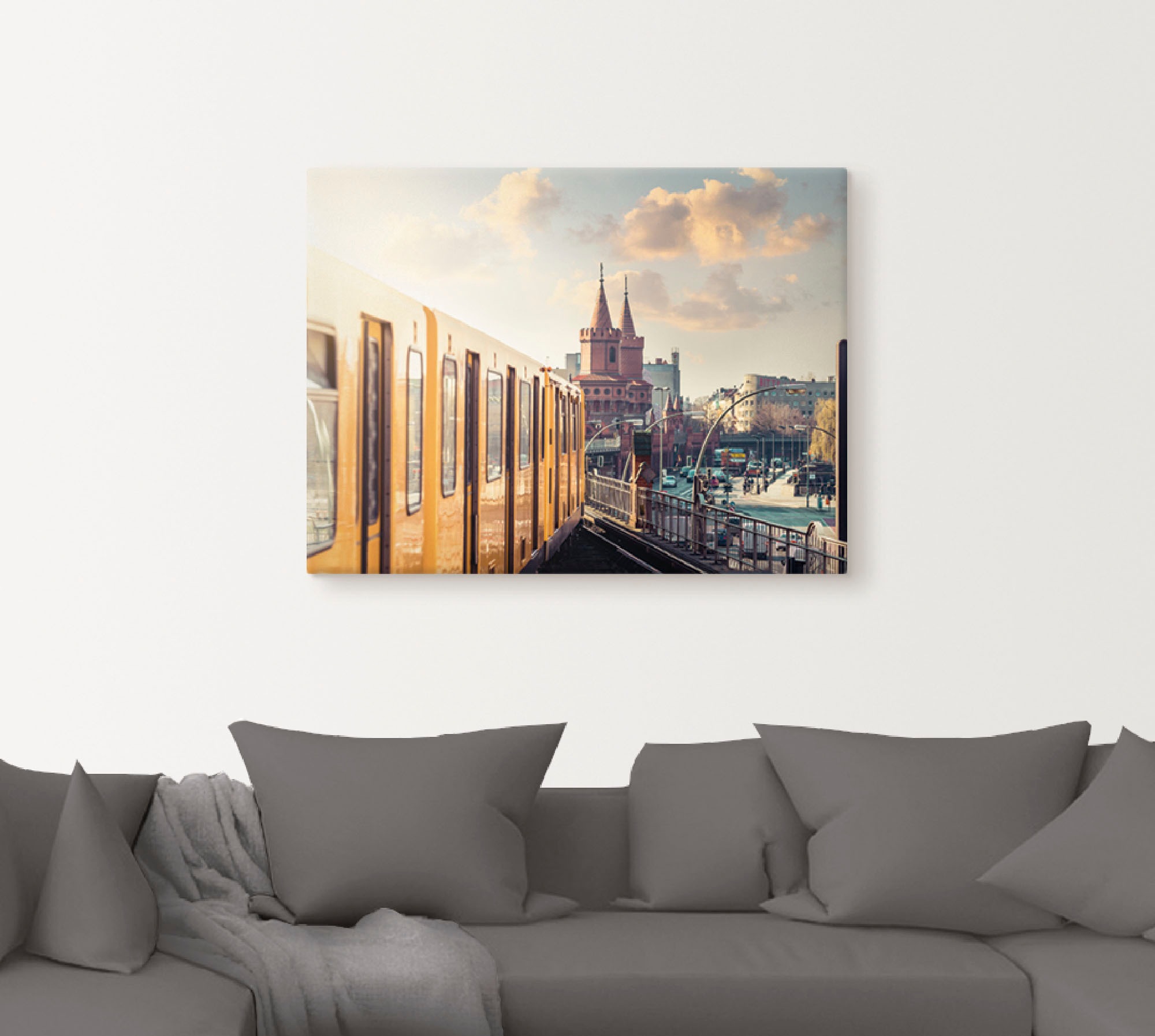 Artland Wandbild »Berlin Oberbaumbrücke 2«, Deutschland, (1 St.), in vielen Größen & Produktarten - Alubild / Outdoorbild für den Außenbereich, Leinwandbild, Poster, Wandaufkleber / Wandtattoo auch für Badezimmer geeignet