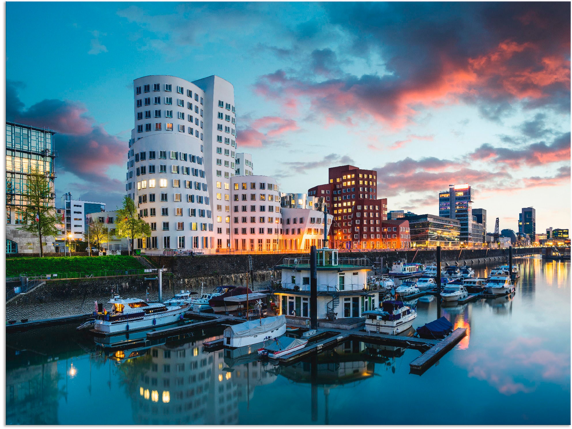Artland Wandbild »Düsseldorf Medienhafen«, Deutschland, (1 St.), in vielen Größen & Produktarten - Alubild / Outdoorbild für den Außenbereich, Leinwandbild, Poster, Wandaufkleber / Wandtattoo auch für Badezimmer geeignet