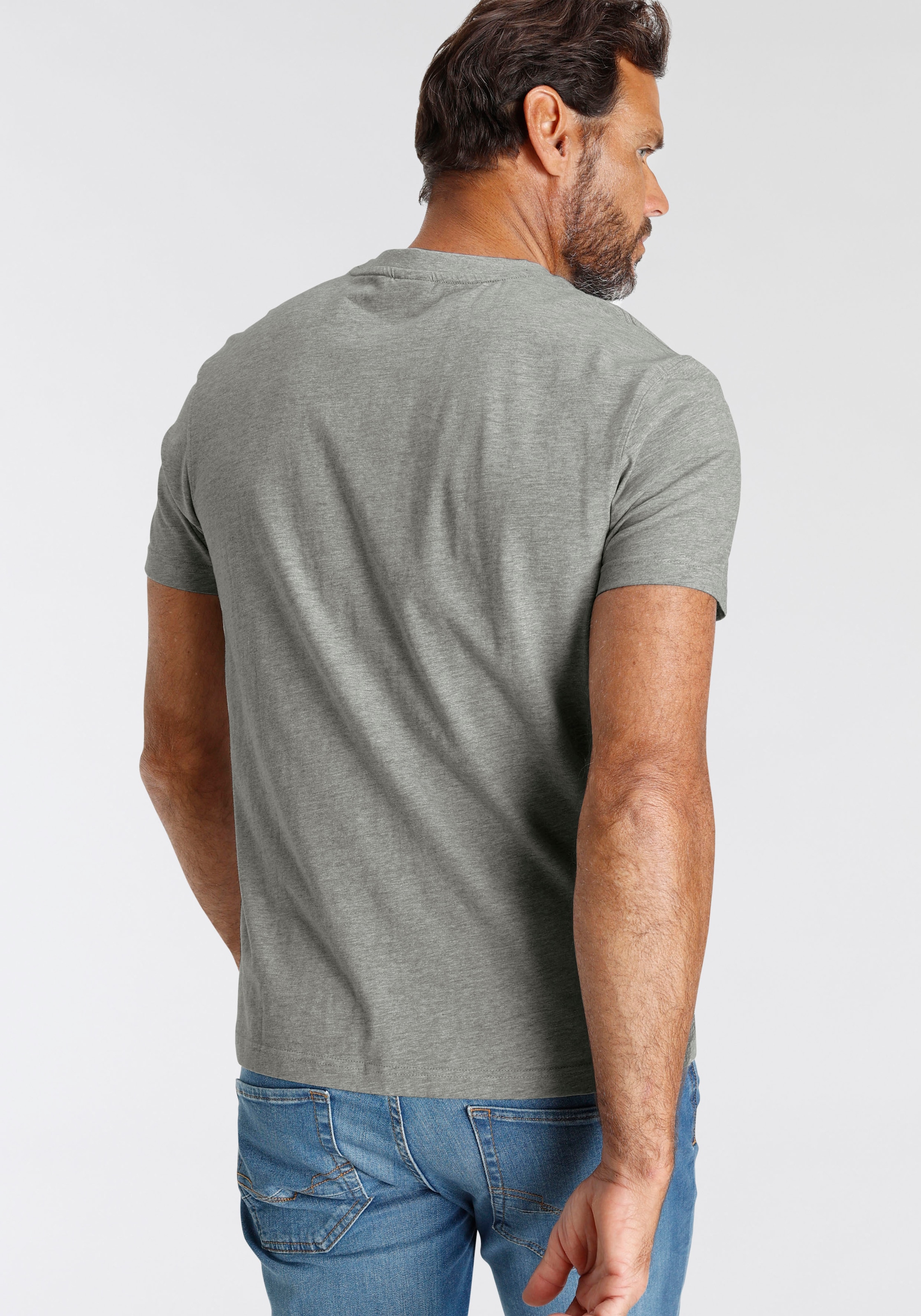 H.I.S T-Shirt, schmale Passform, bedrucktes Design, Rundhalsausschnitt