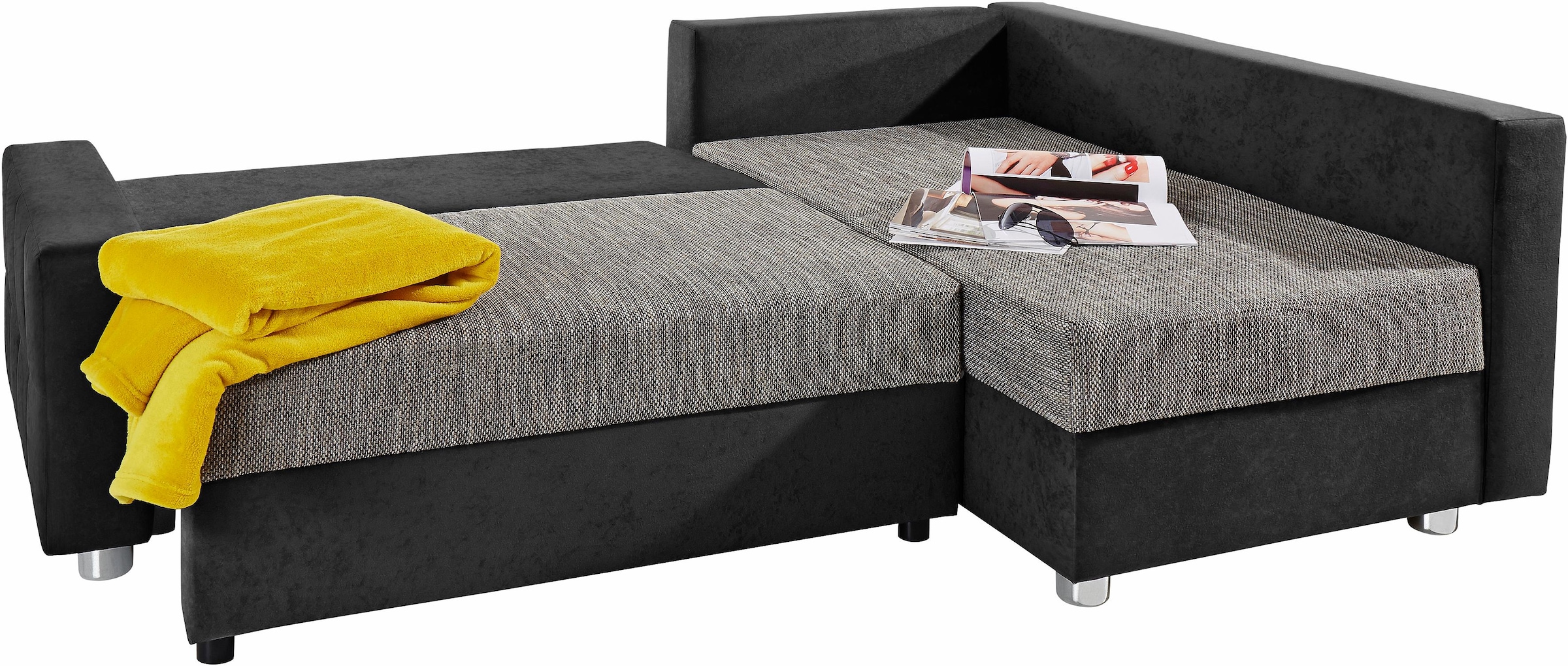 COLLECTION AB Ecksofa »Parma L-Form« mit Bettfunktion und Federkern