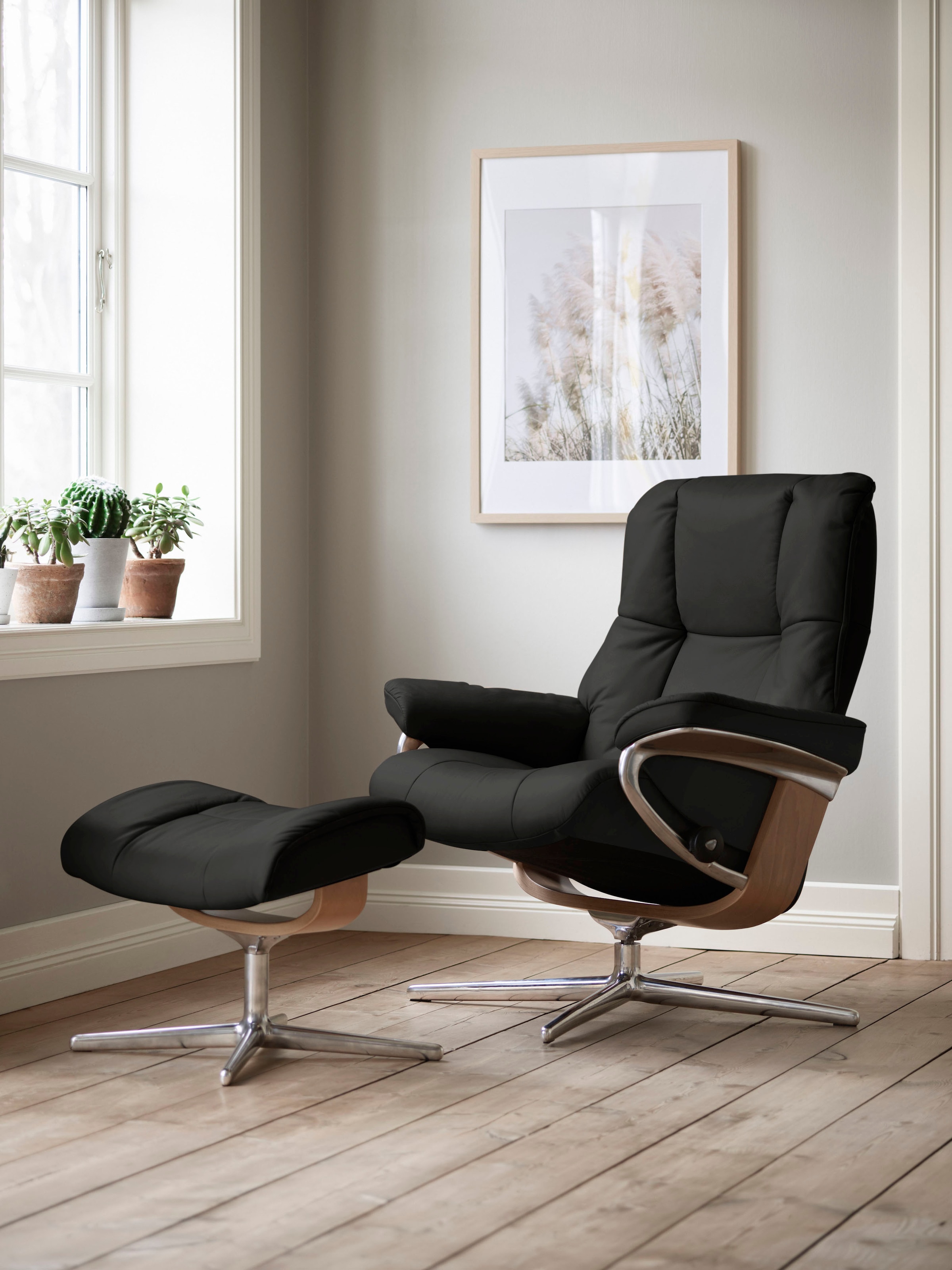 Stressless® Fußhocker »Mayfair« mit Cross Base, Größe S, M & L, Holzakzent Eiche