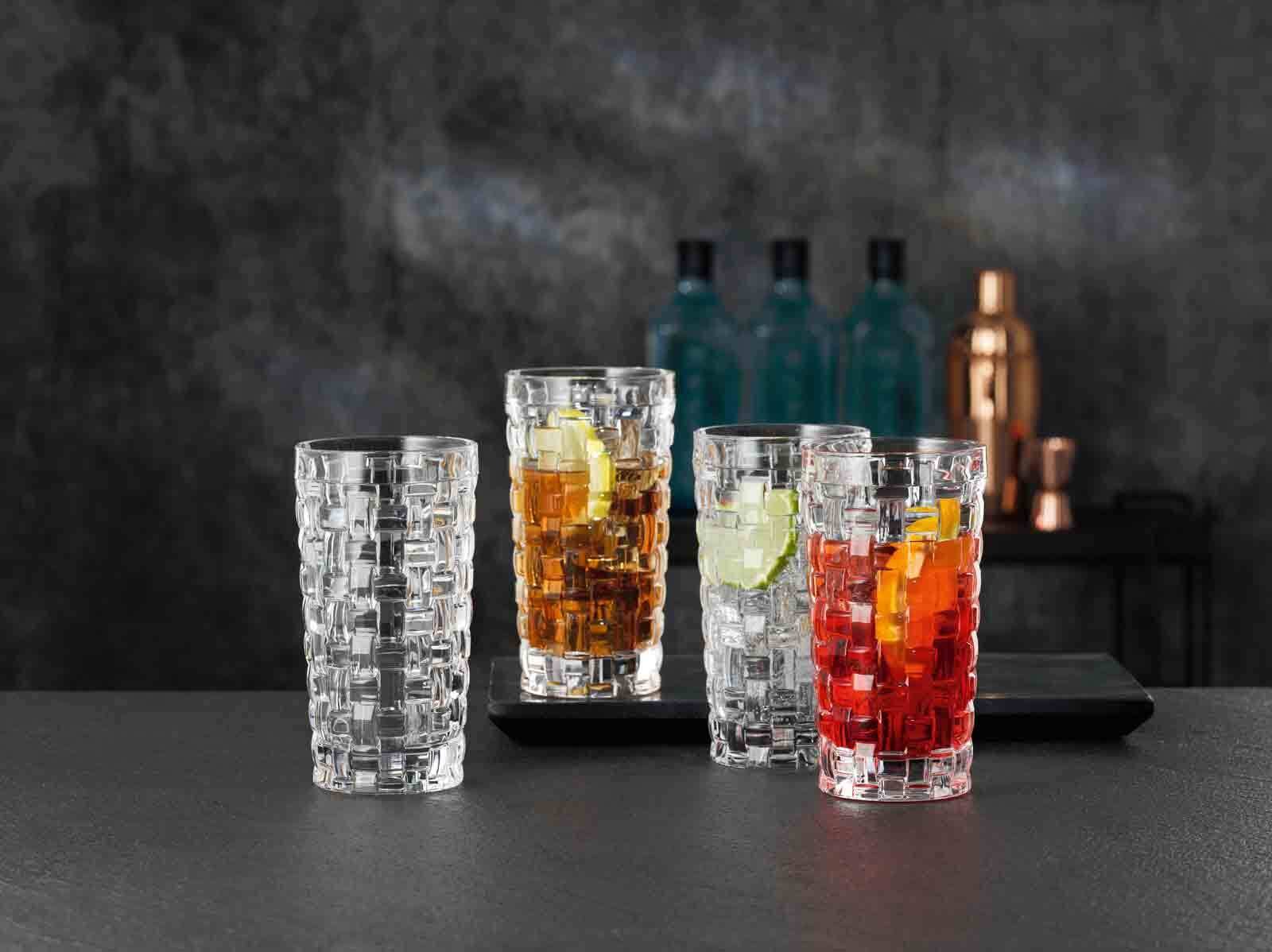 Nachtmann Glas »Bargläser Bossa Nova 12er Set transparent« Erhöhte Bruchfestigkeit, Kristallglas, spülmaschinenfest