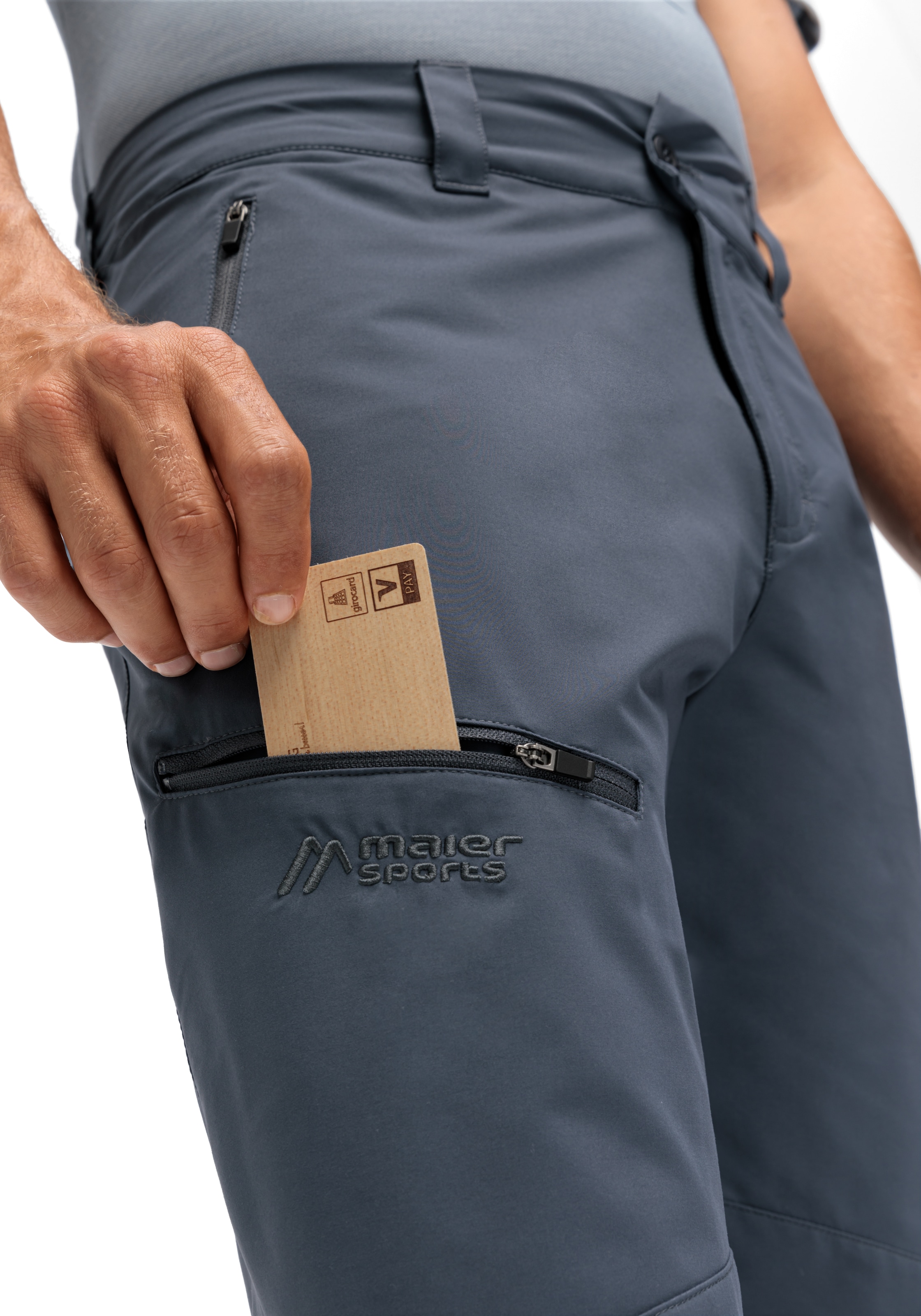 Maier Sports Outdoorhose »Nil Loop«, Herren Wanderhose, Funktionshose mit Taschen + Gürtel, Regular Fit