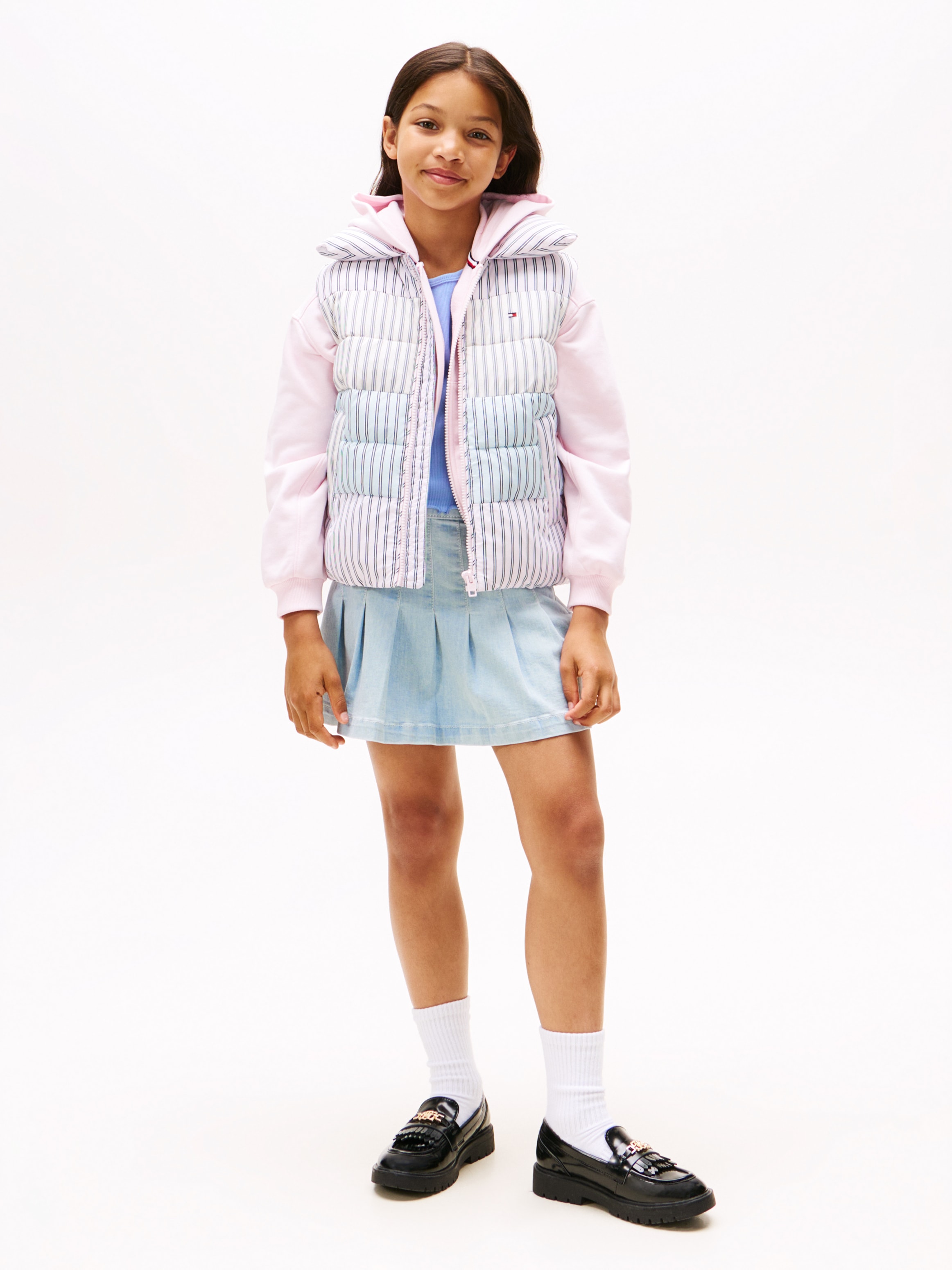 Tommy Hilfiger Steppweste »MIX STRIPE VEST«, für Kinder bis 16 Jahre, cooles Streifen-Design
