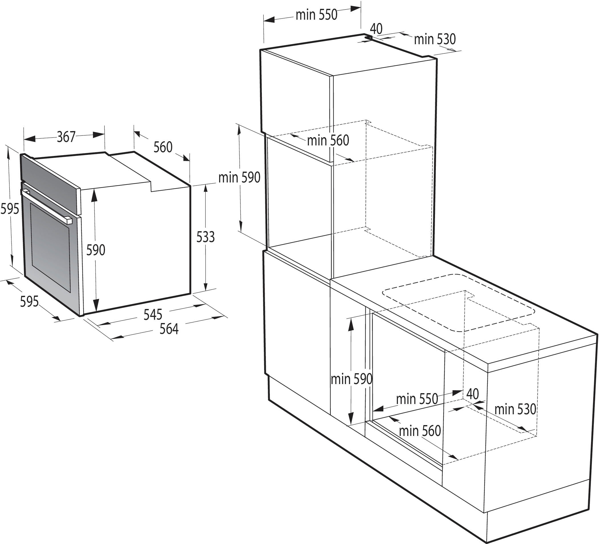 GORENJE Pyrolyse Backofen »BPS6737E14X, BPS6737E14BG«, BPS6737E14X, mit 1-fach-Teleskopauszug, Pyrolyse-Selbstreinigung