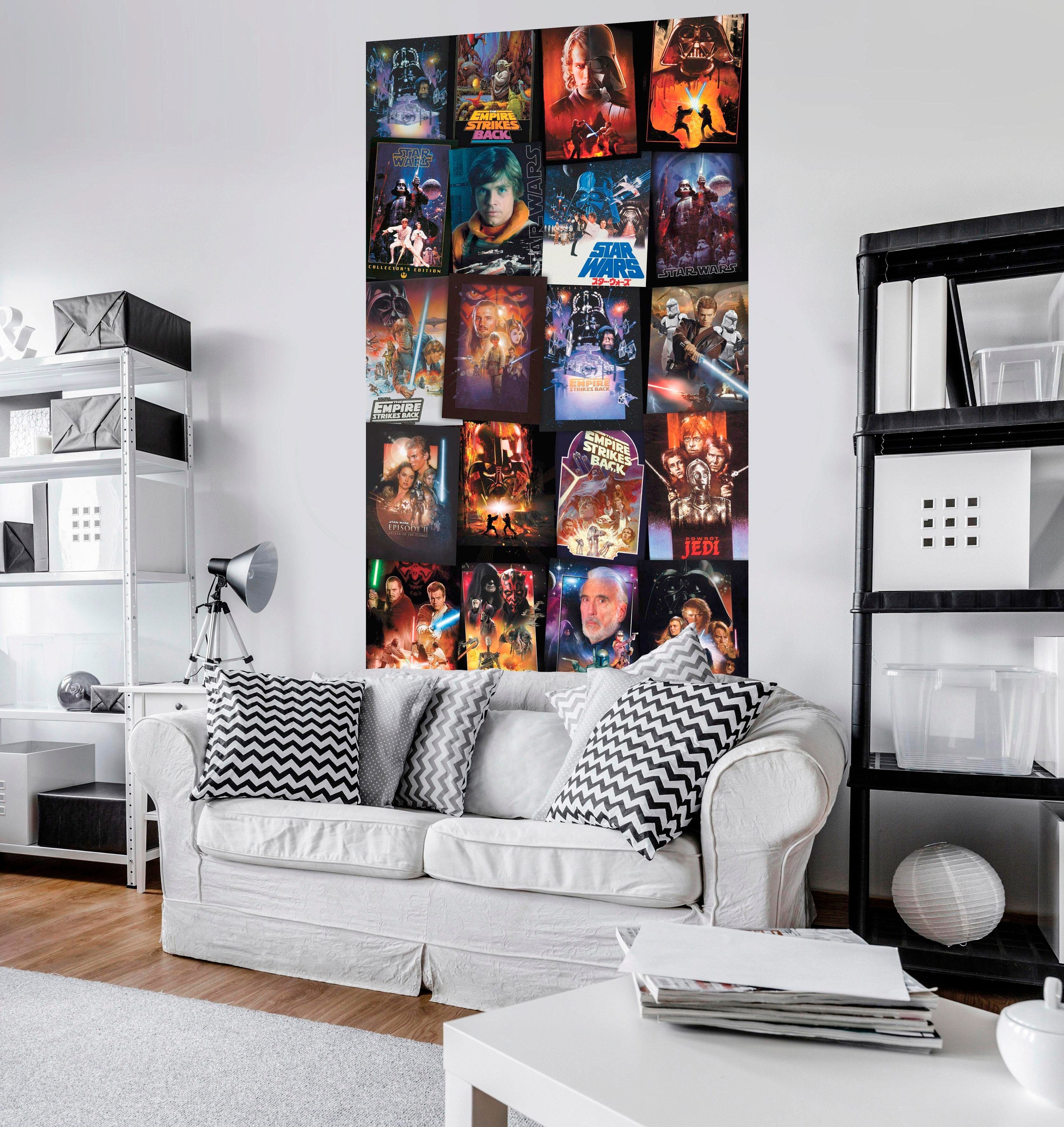 Komar Vliestapete »Digitaldruck Vlies - Star Wars Posters Collage - Größe 120 x 200 cm«, bedruckt, Kinderzimmer