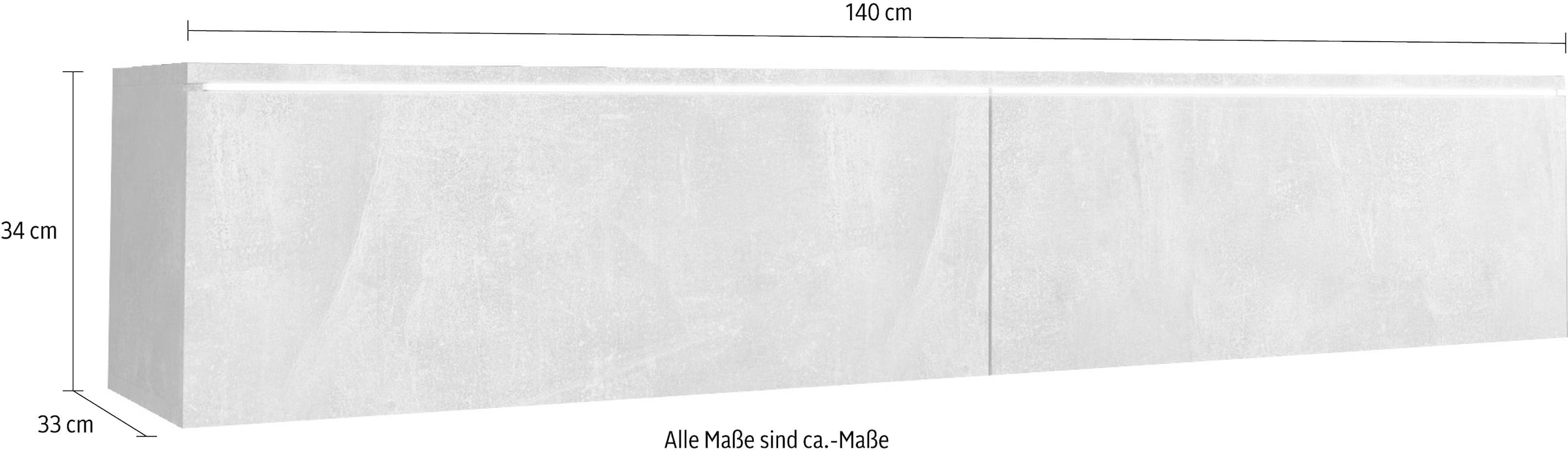 INOSIGN Lowboard »LOWBOARD VERA«, moderne grifflose TV-Board, TV-Schrank 140 cm, stehend und hängend