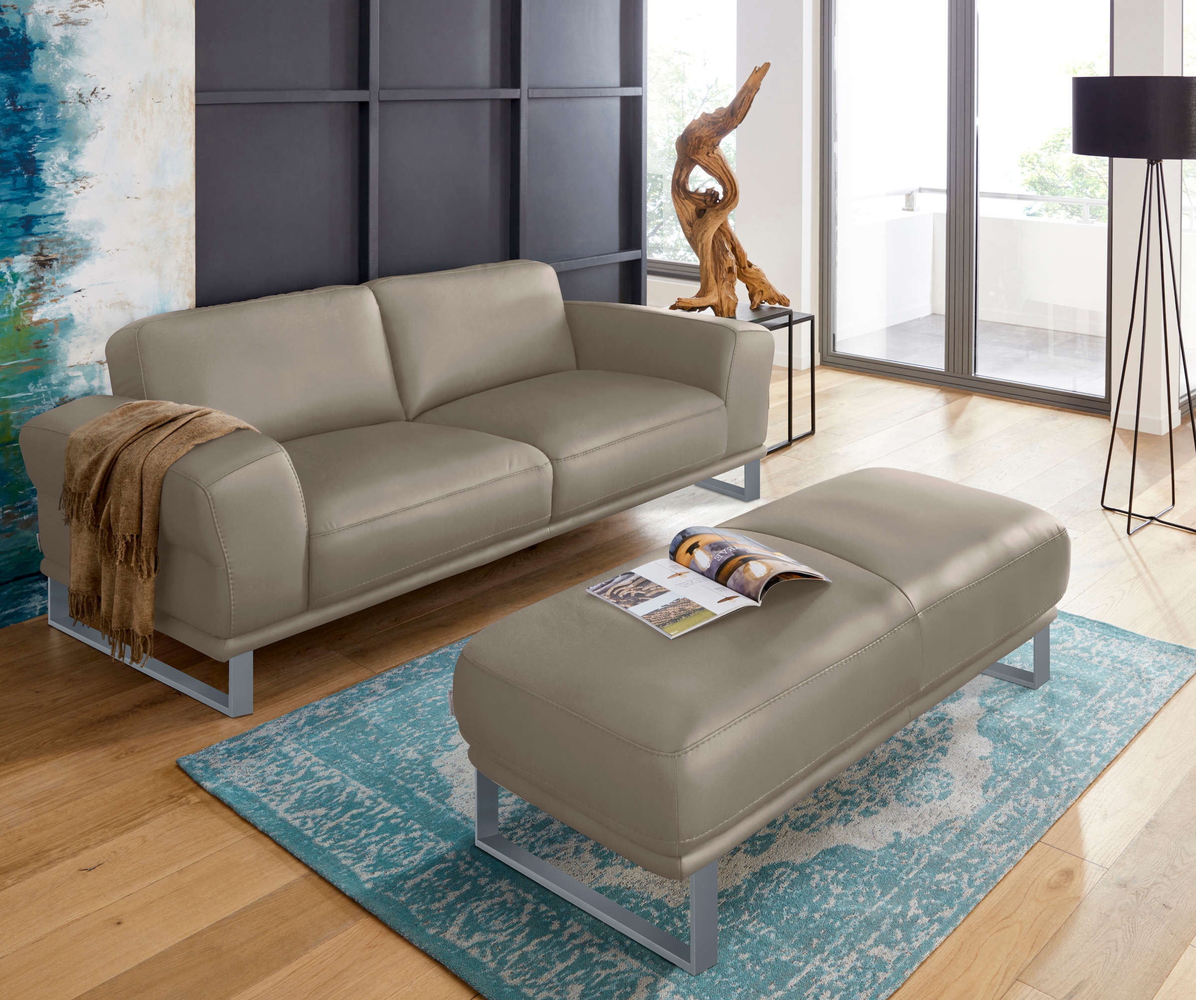 W.SCHILLIG 2,5-Sitzer »montanaa« mit Metallkufen in Silber matt, Breite 212 cm