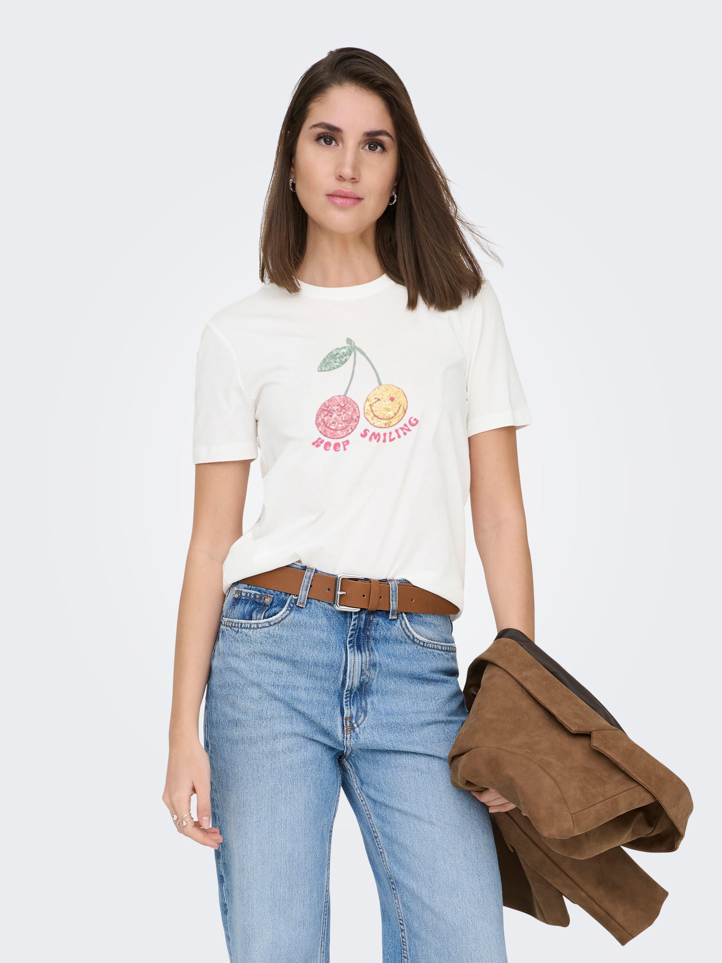 ONLY Kurzarmshirt »ONLKITA S/S TEE JRS NOOS« Baumwolle, regular fit