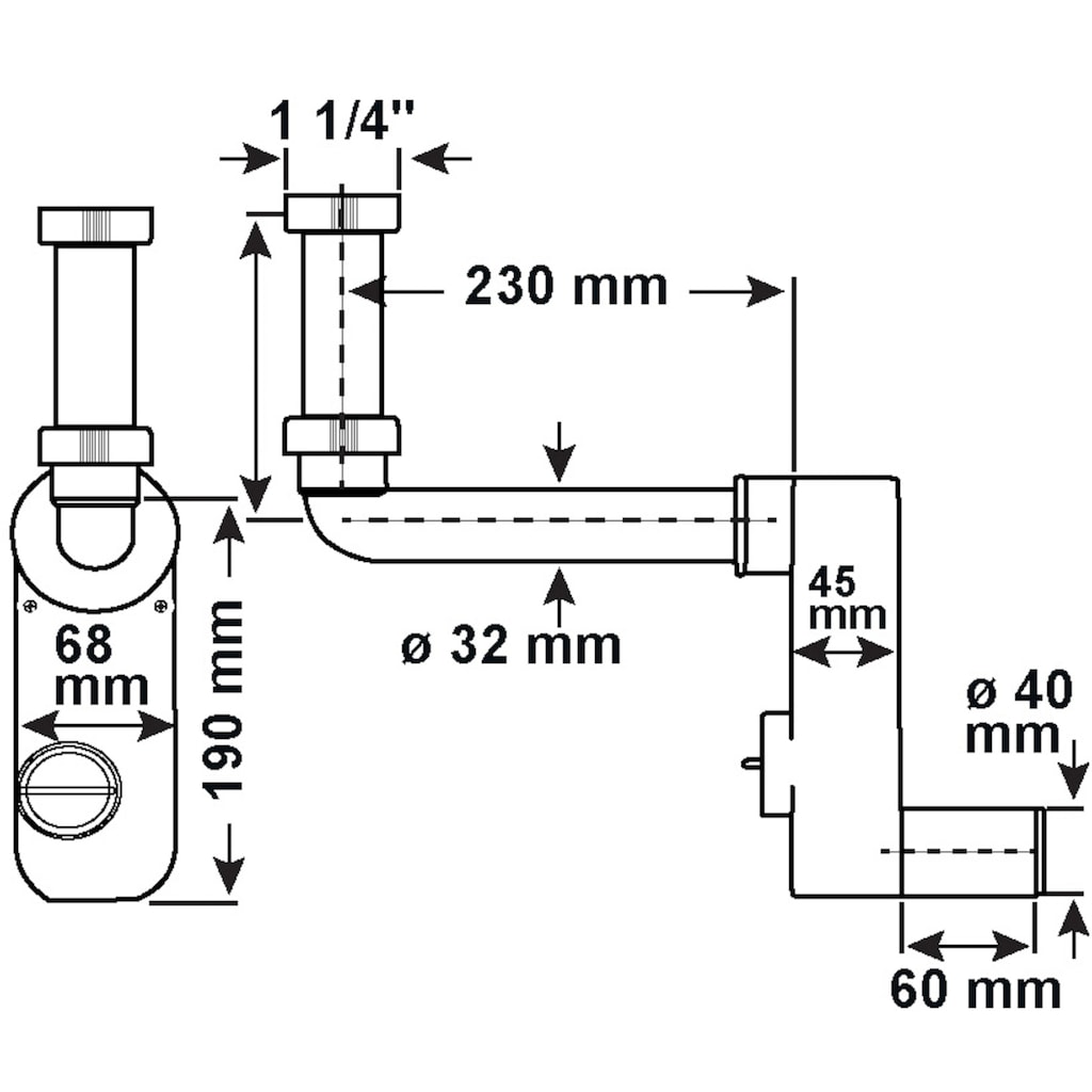 CORNAT Siphon »Aufputz-Geruchsverschluss«