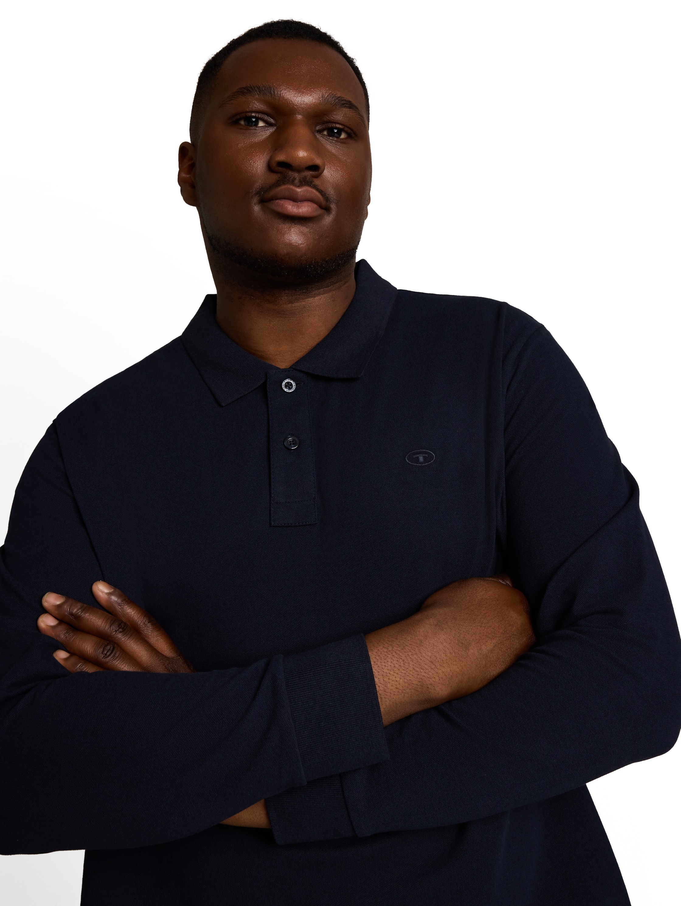TOM TAILOR PLUS Langarm-Poloshirt Extra lang / Große Größen