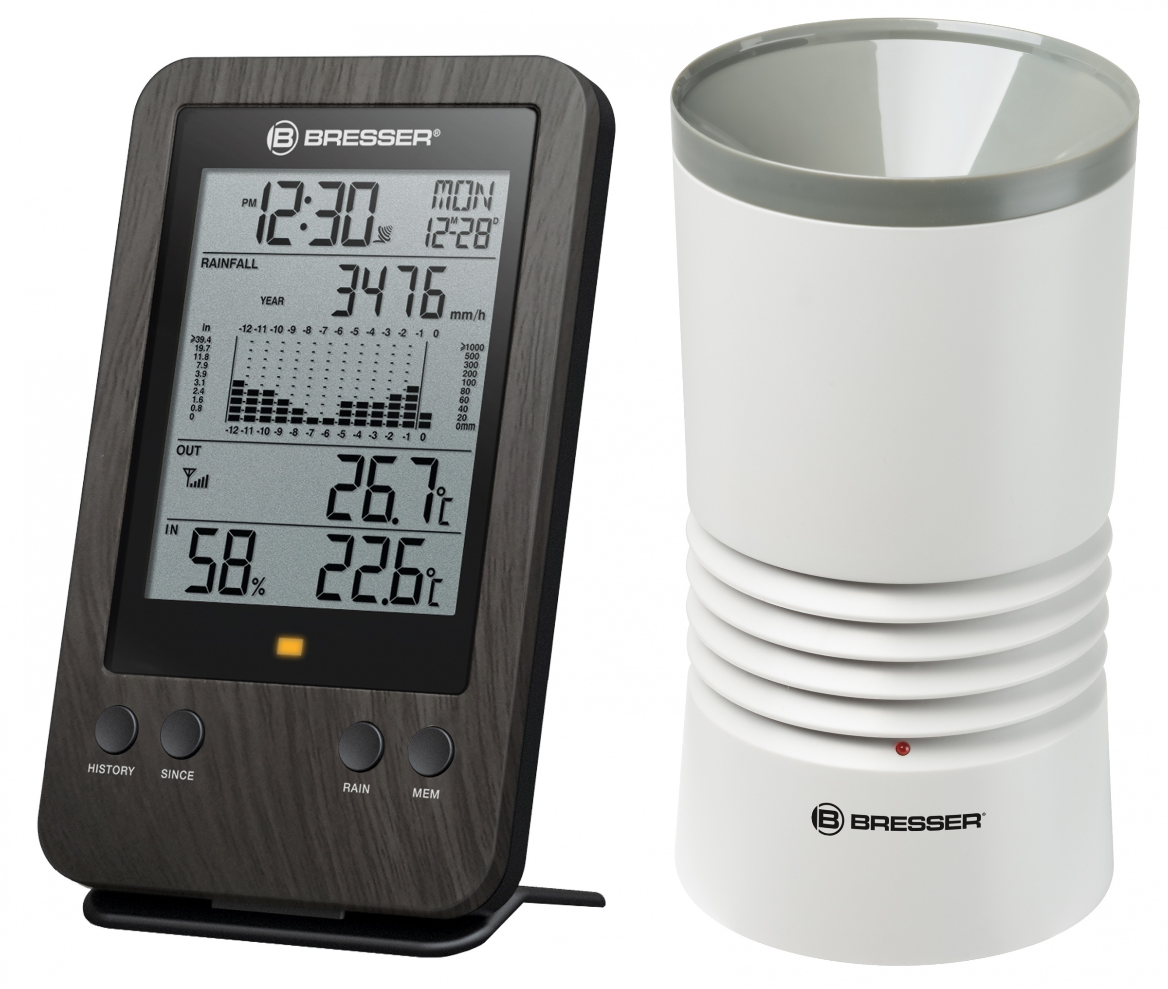 Regenmesser »WTW Profi Regenmesser in Holzoptik mit Außensensor«