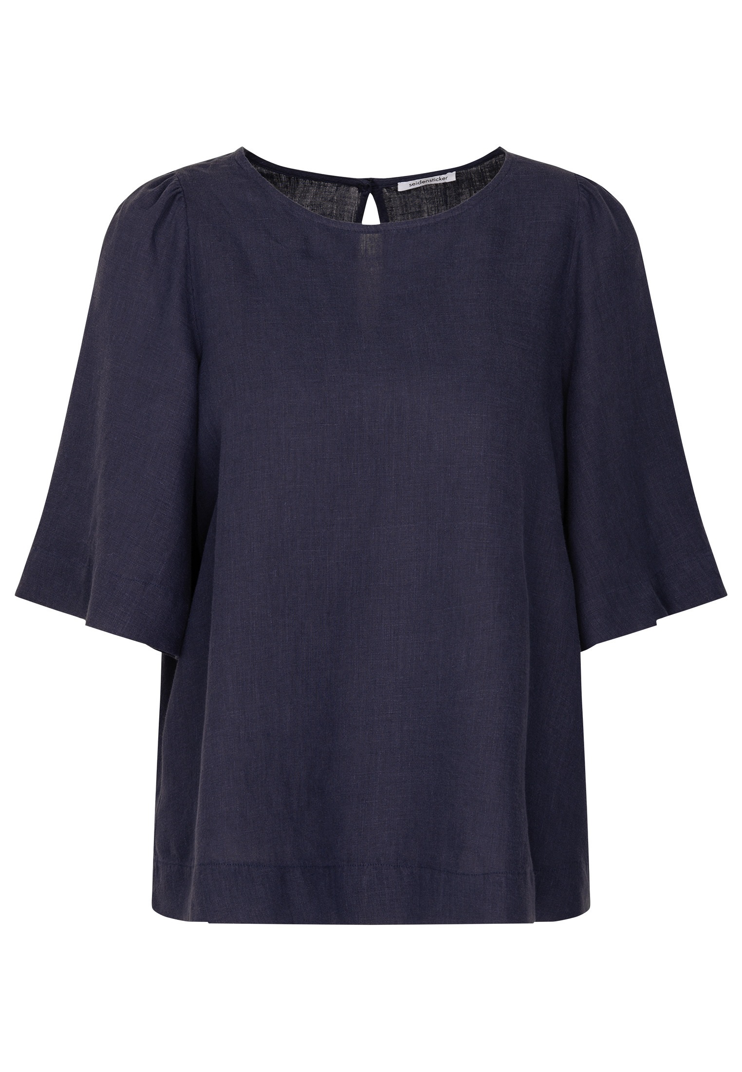 seidensticker Shirtbluse »Schwarze Rose«, Kurzarm Rundhals Uni