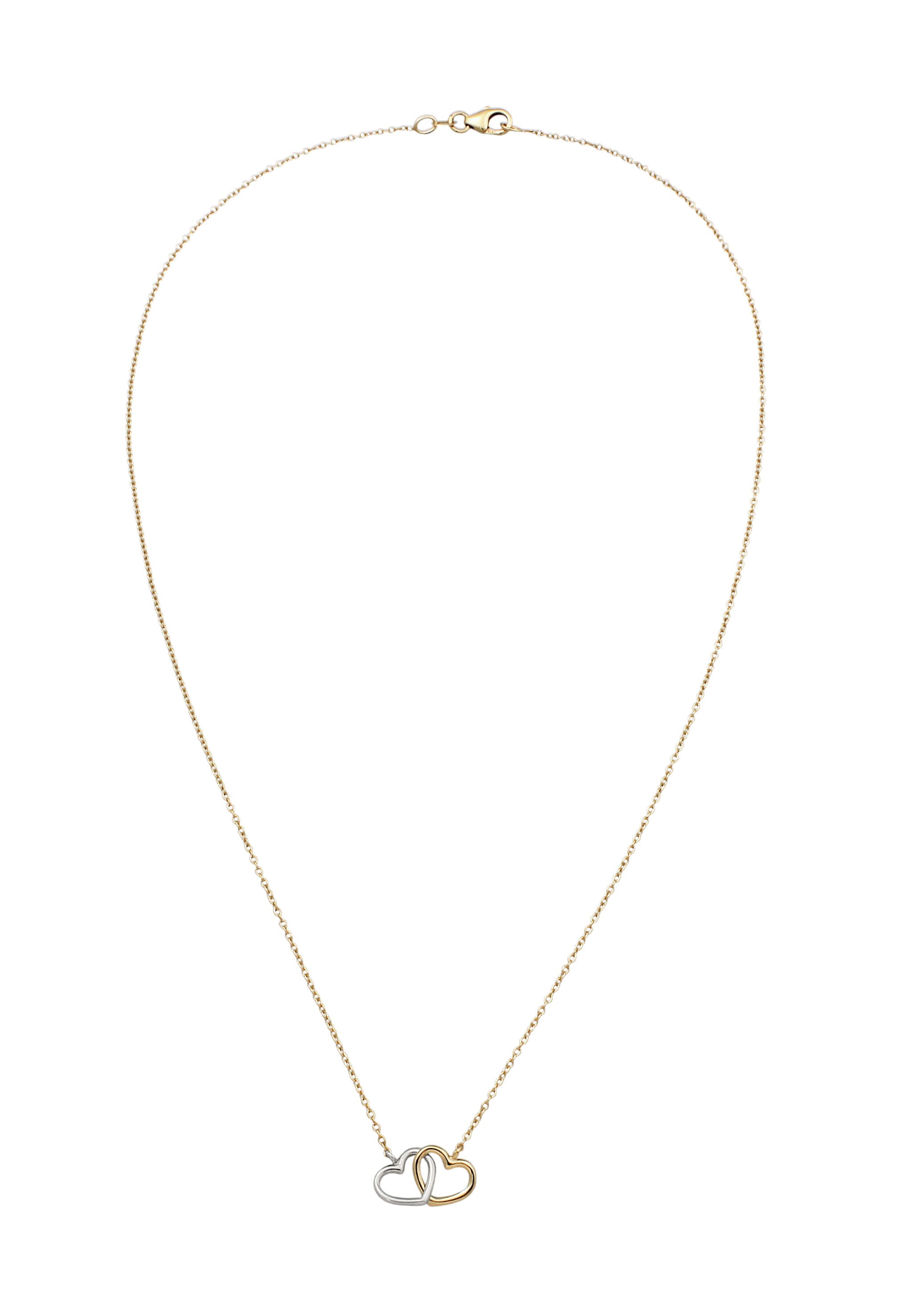 Elli Kette mit Anhänger »Halskette Herz Bicolor 925 Sterling Silber vergoldet«