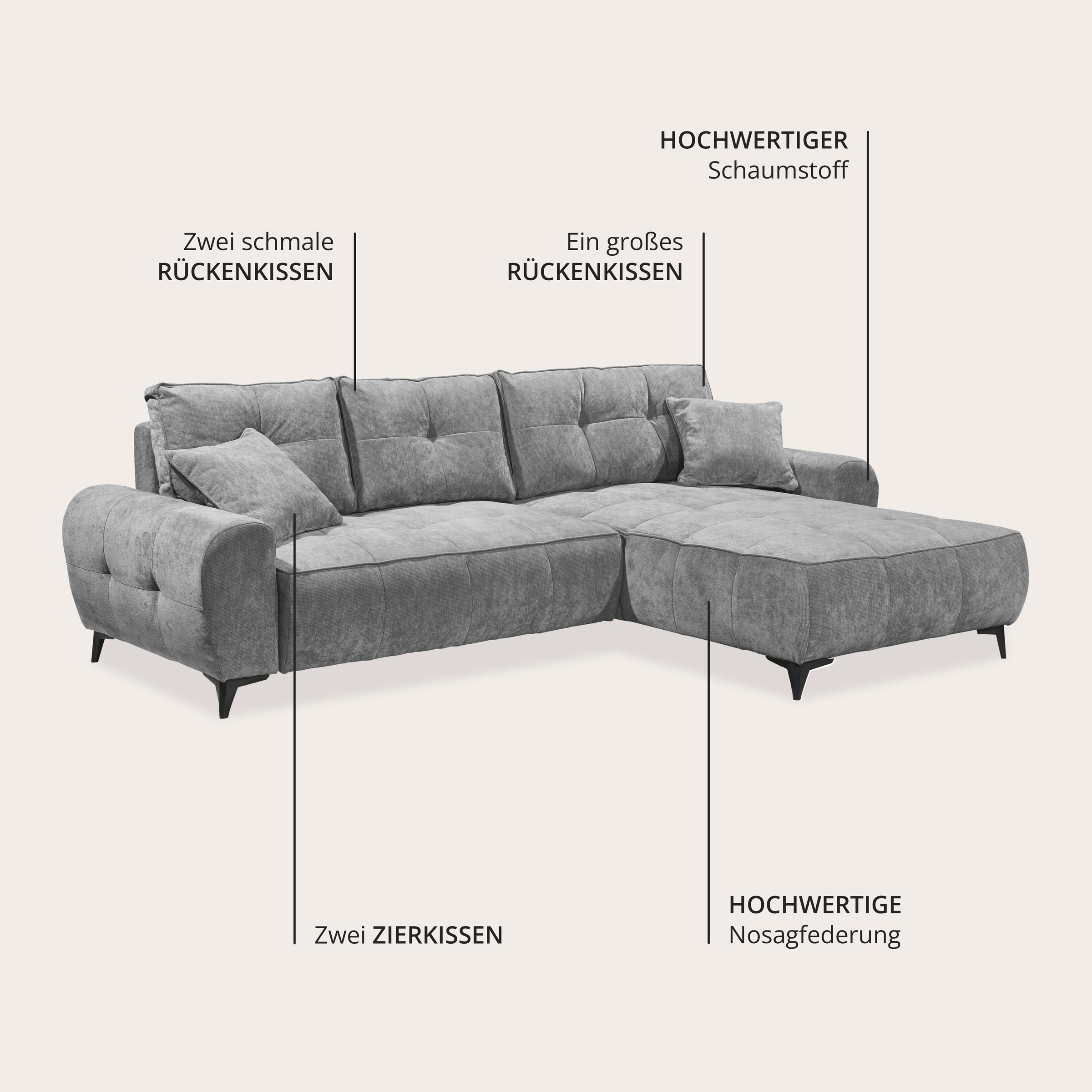 ED EXCITING DESIGN Ecksofa »Elisa«