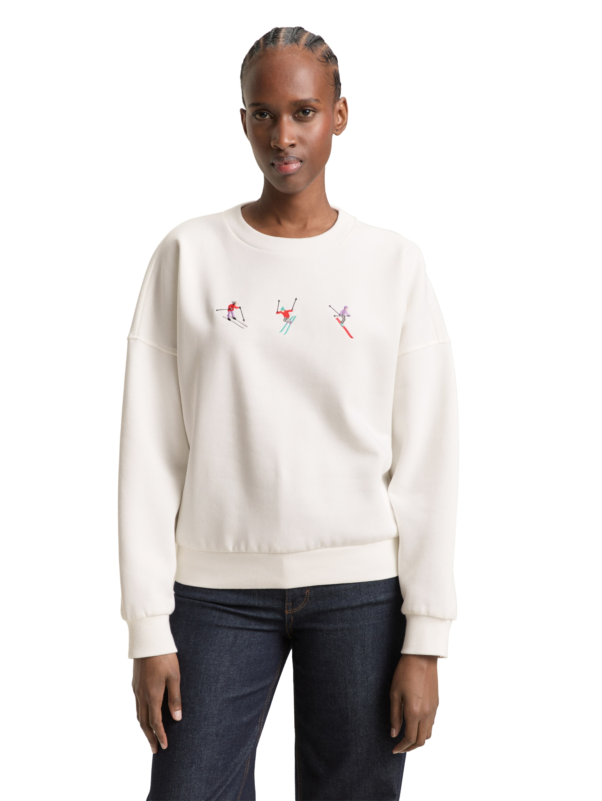 TOM TAILOR Denim Sweatshirt , Rundhals, bequeme Passform, bedruckt
