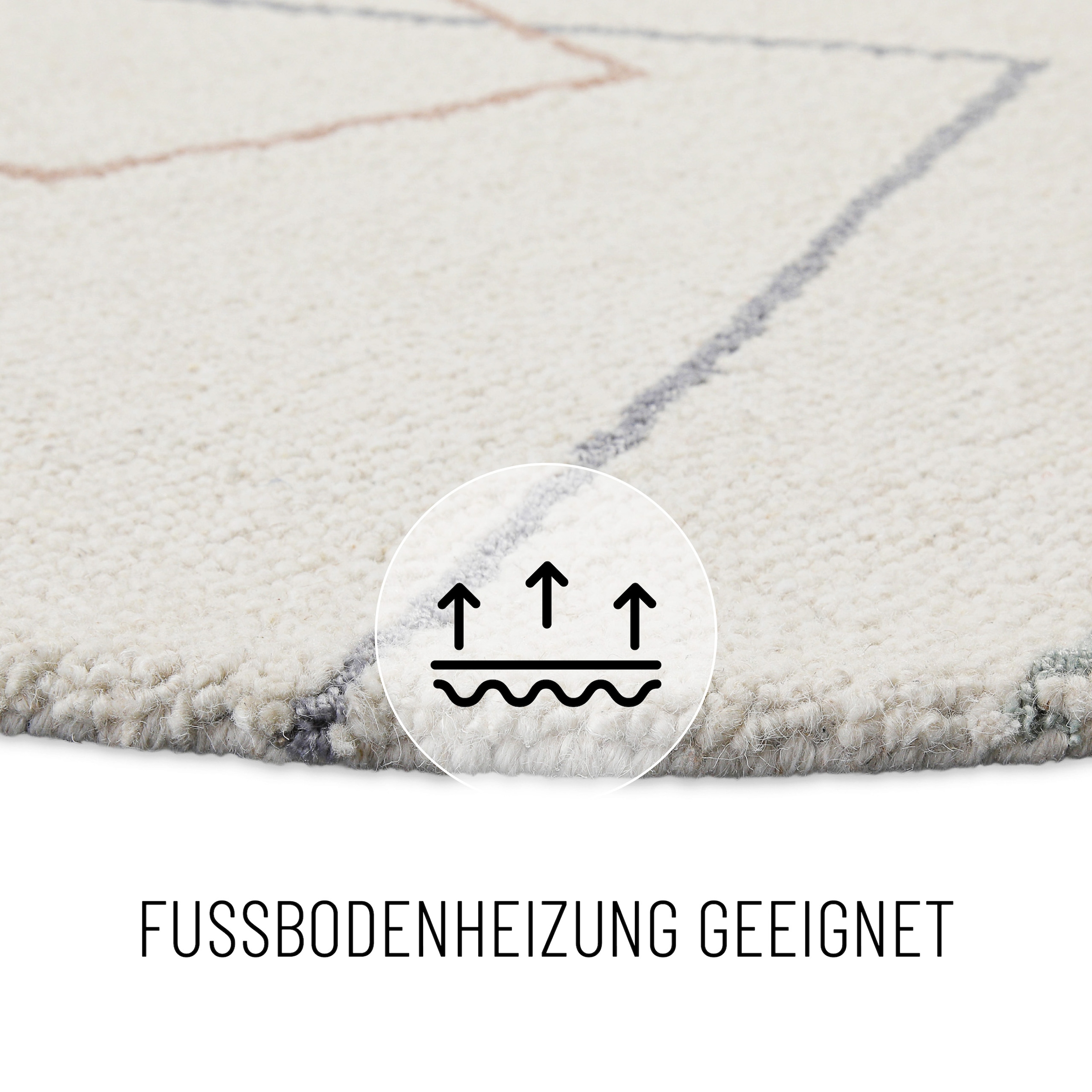 Wecon home Teppich »Nox« rund 6 mm Höhe Wollteppich, abstrakt, hochwertig, handgetuftet, robust, modern