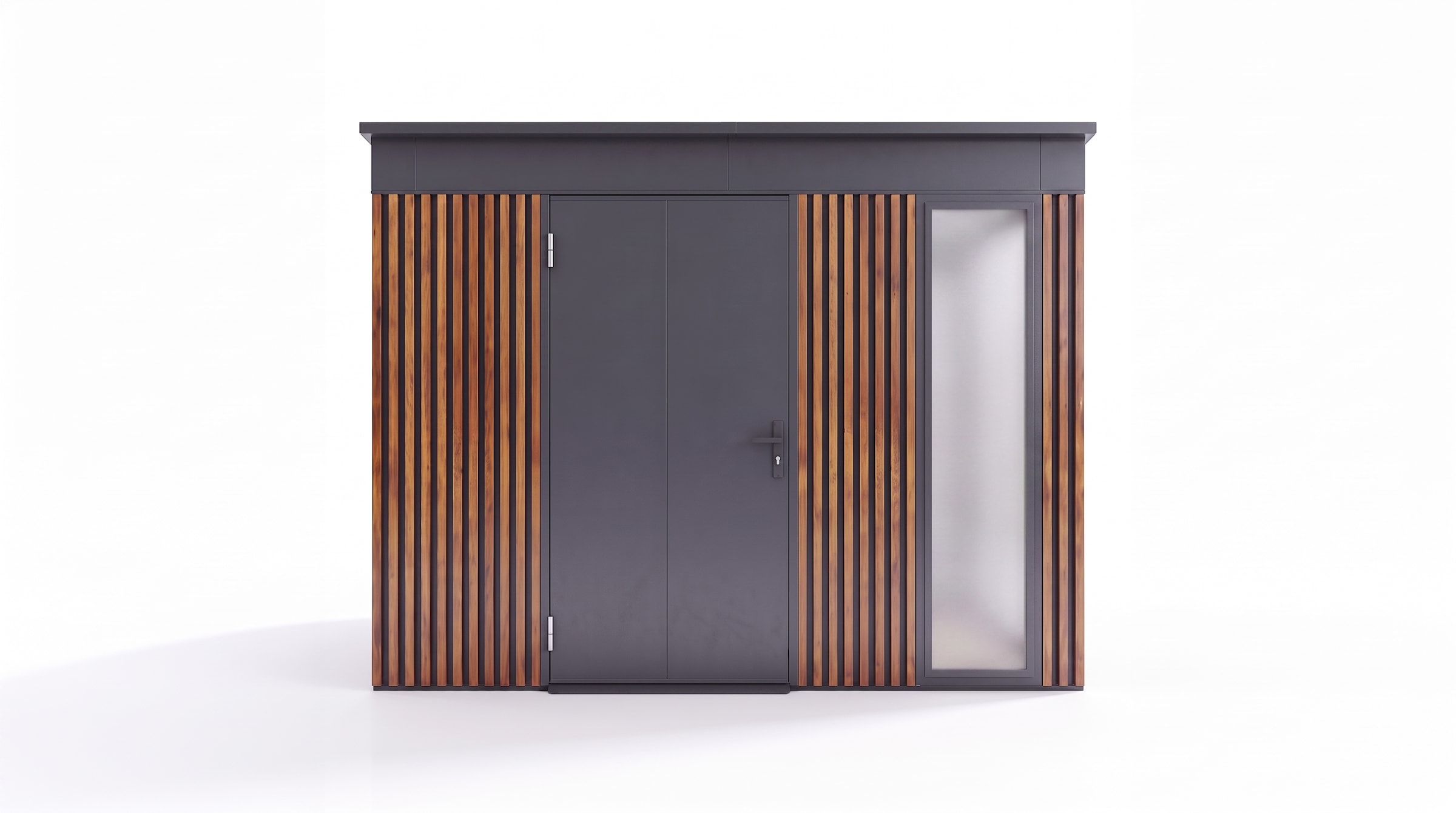 weka Gerätehaus »Gary Gr. 8, aus Metall mit Holzoptik, anthrazit« aus pulverbeschichtetem, verzinktem Stahl