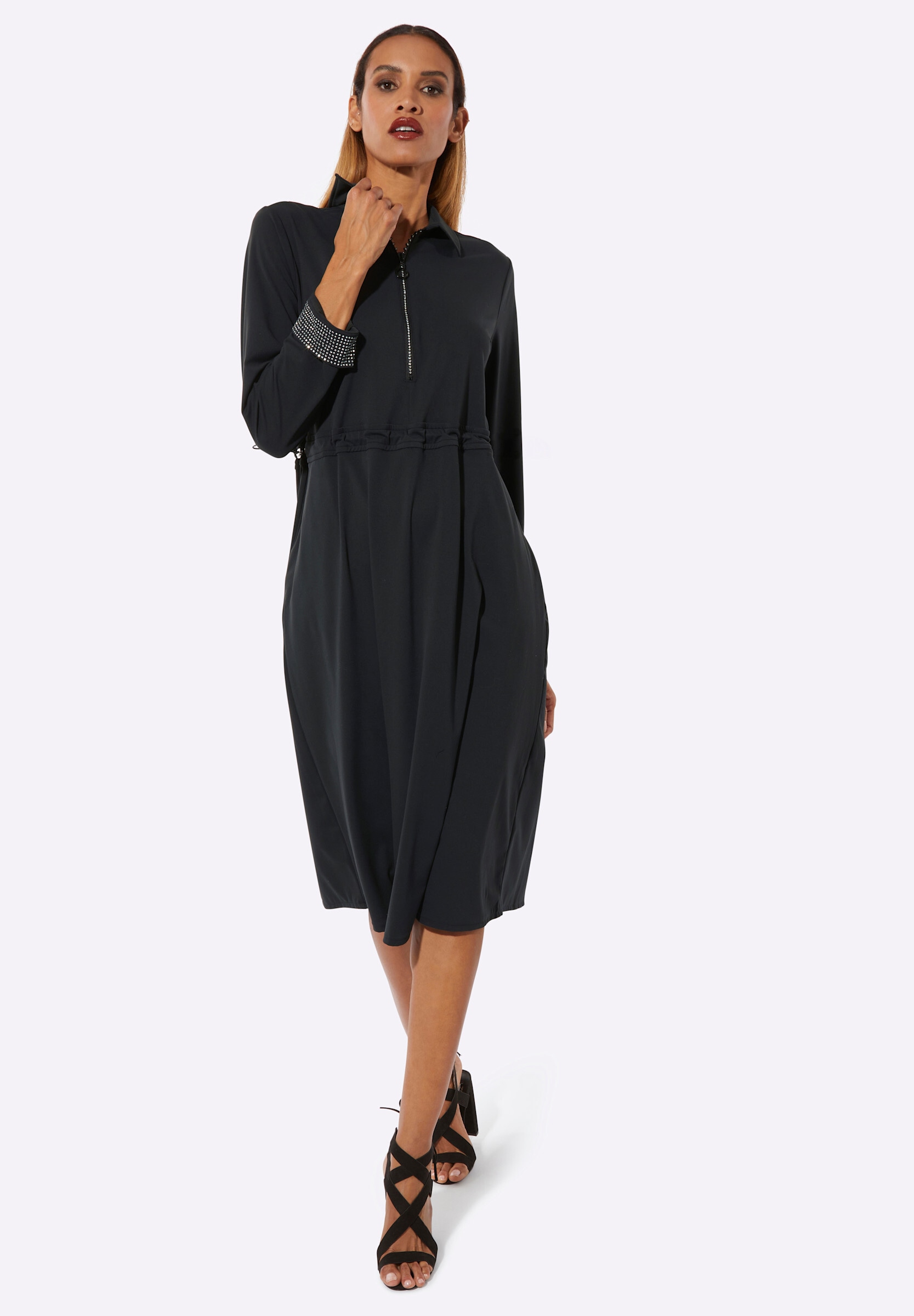 creation L Polokleid »Jersey-Kleid Polokleid mit Weitenregulierung auf Taillenhöhe«