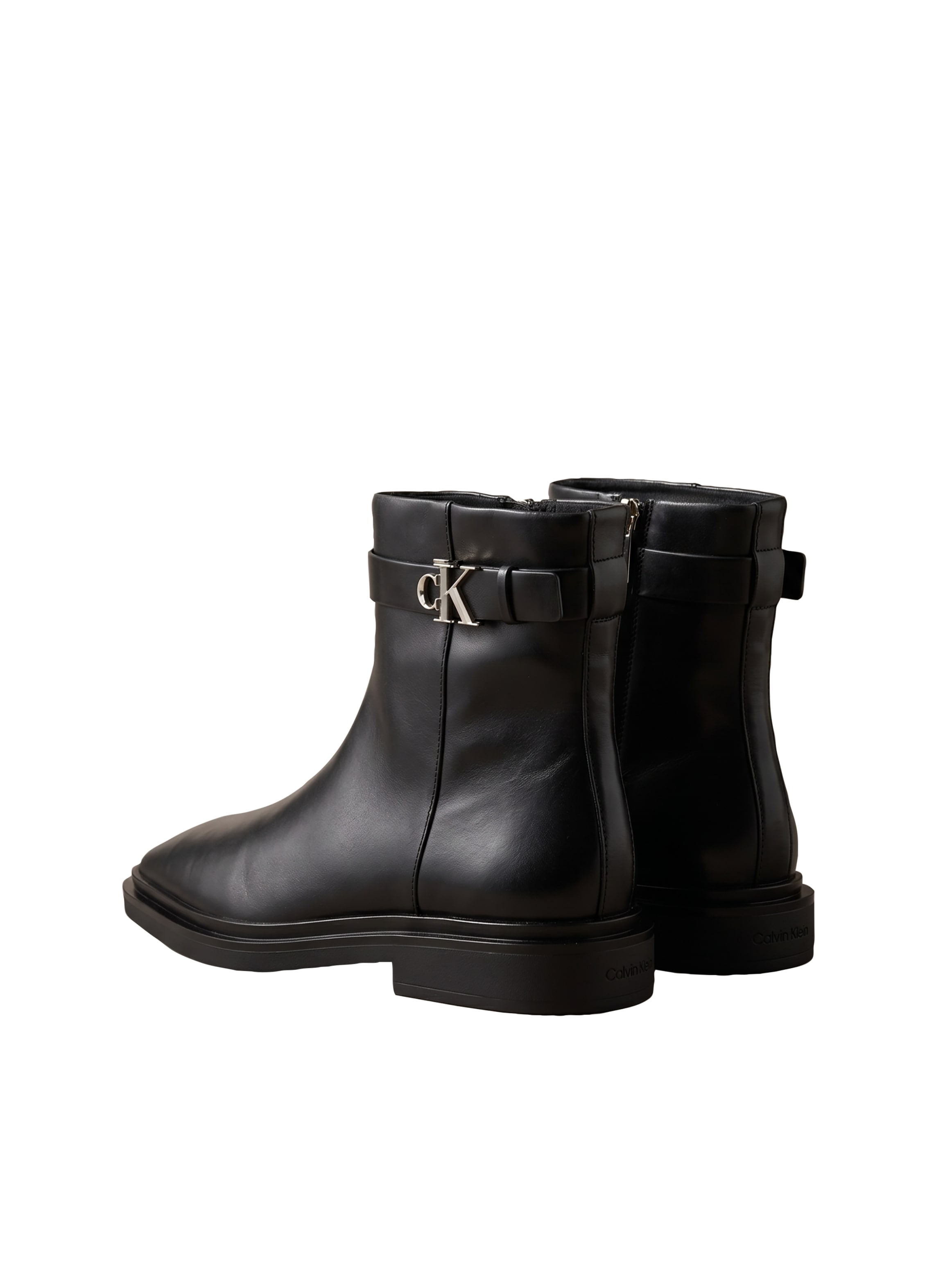 Calvin Klein Stiefelette »SQUARE ANKLE BOOT LTH MG HDW«  Boots, Blockabsatz, mit CK-Logo