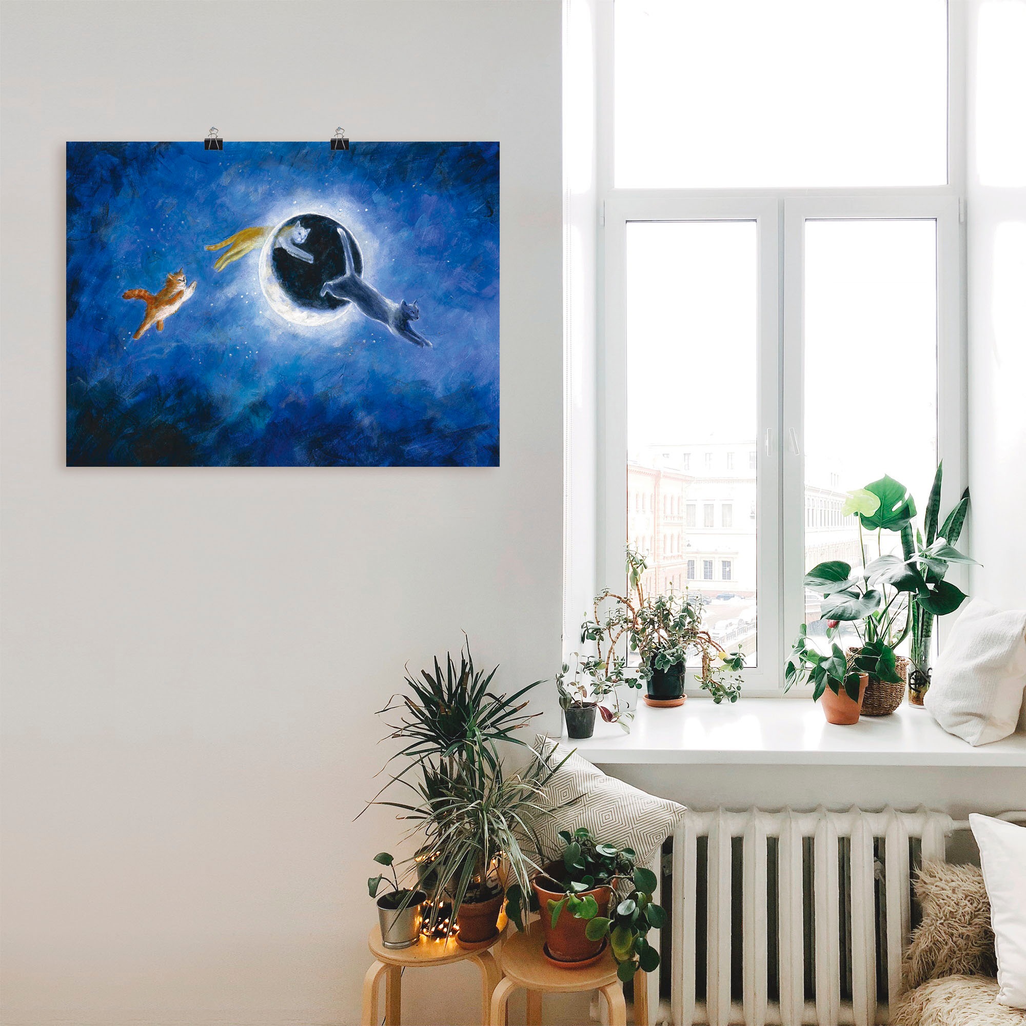 Artland Wandbild »In der Nacht sind alle Katzen grau«, Haustiere, (1 St.), als Leinwandbild, Poster in verschied. Größen