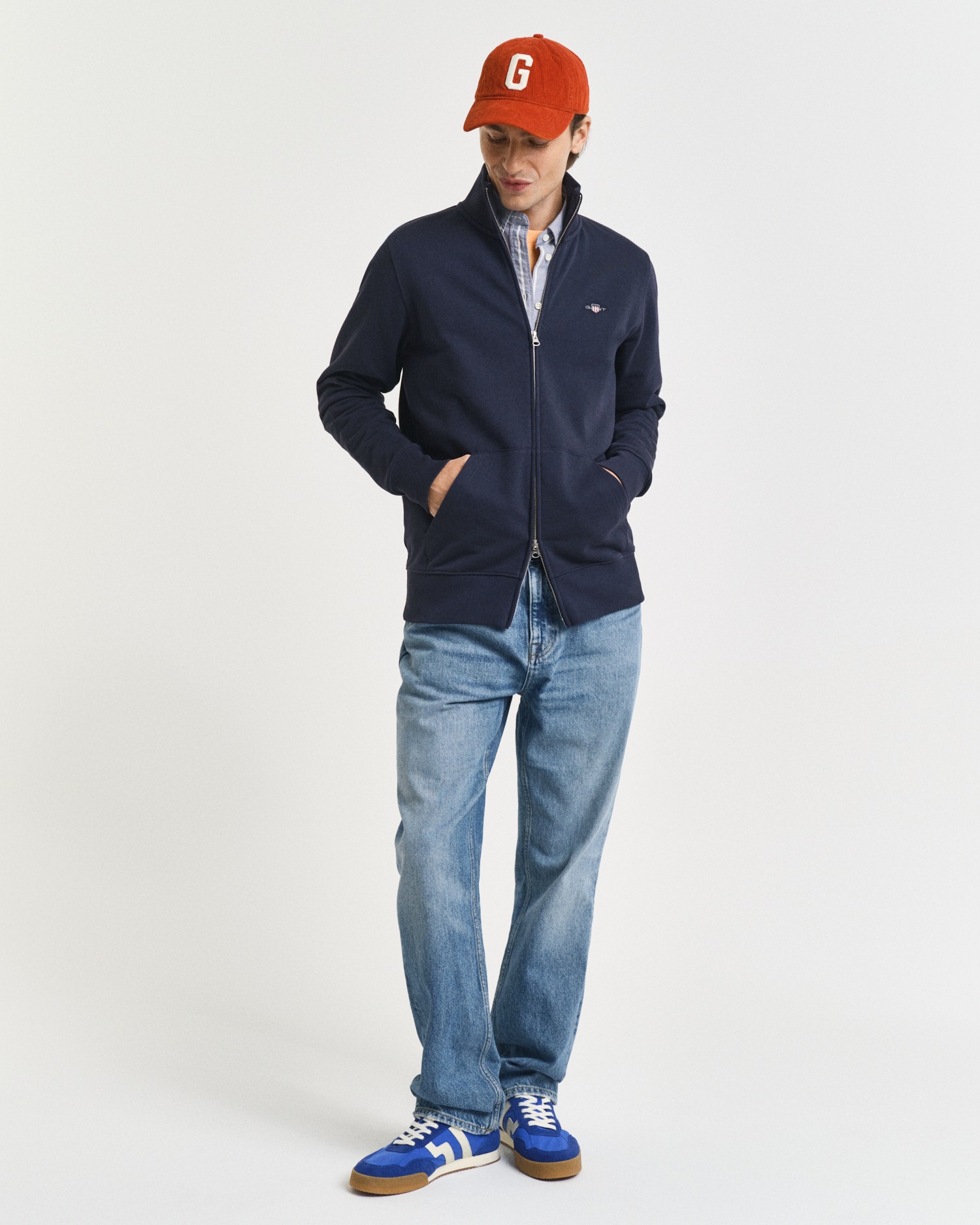 Gant Sweatjacke »REG SHIELD FULL ZIP SWEAT« mit Logostickerei auf der Brust