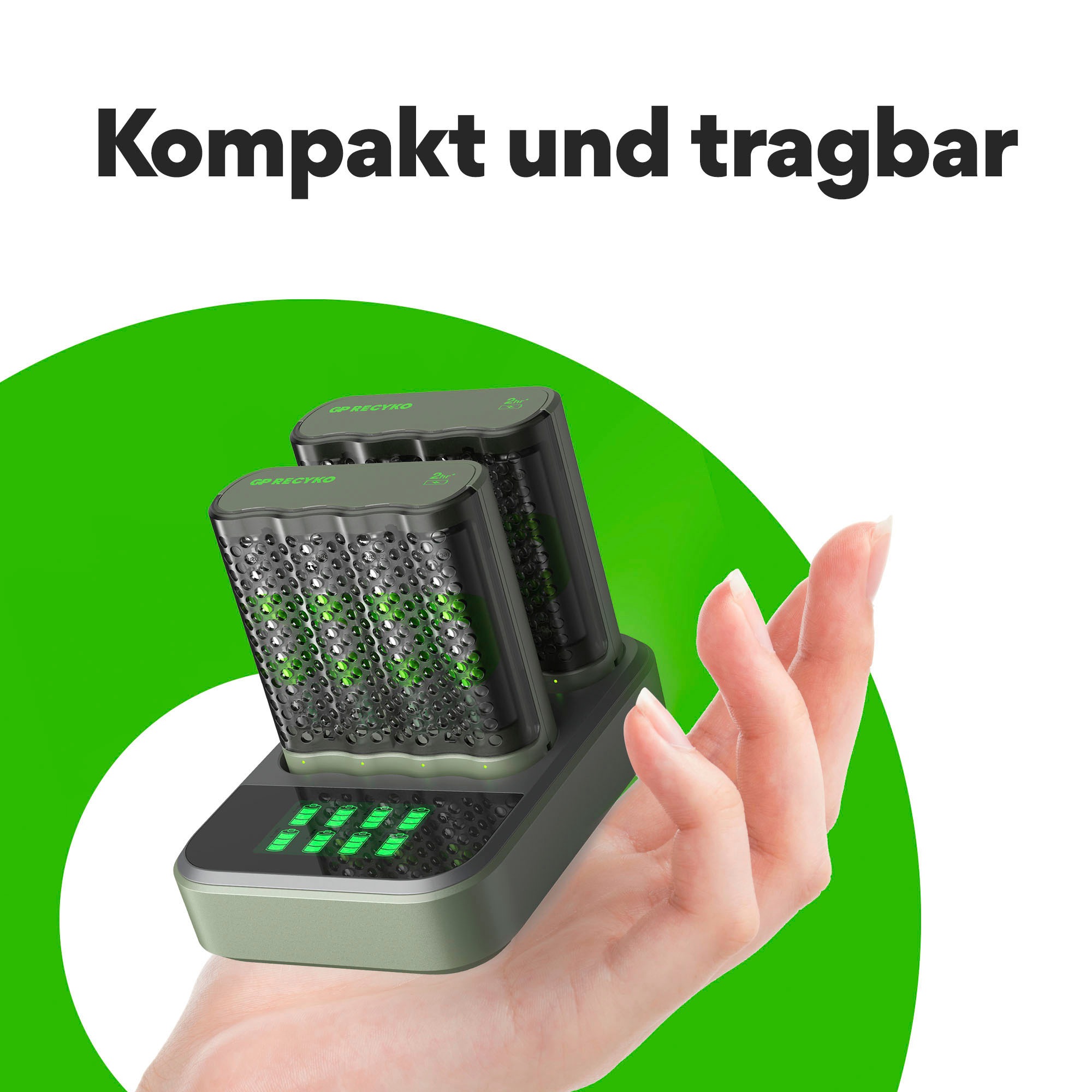 GP Batteries Batterie-Ladegerät »M452 USB 8AA Schnellladung mit Dock«, (Packung, 2 St.)