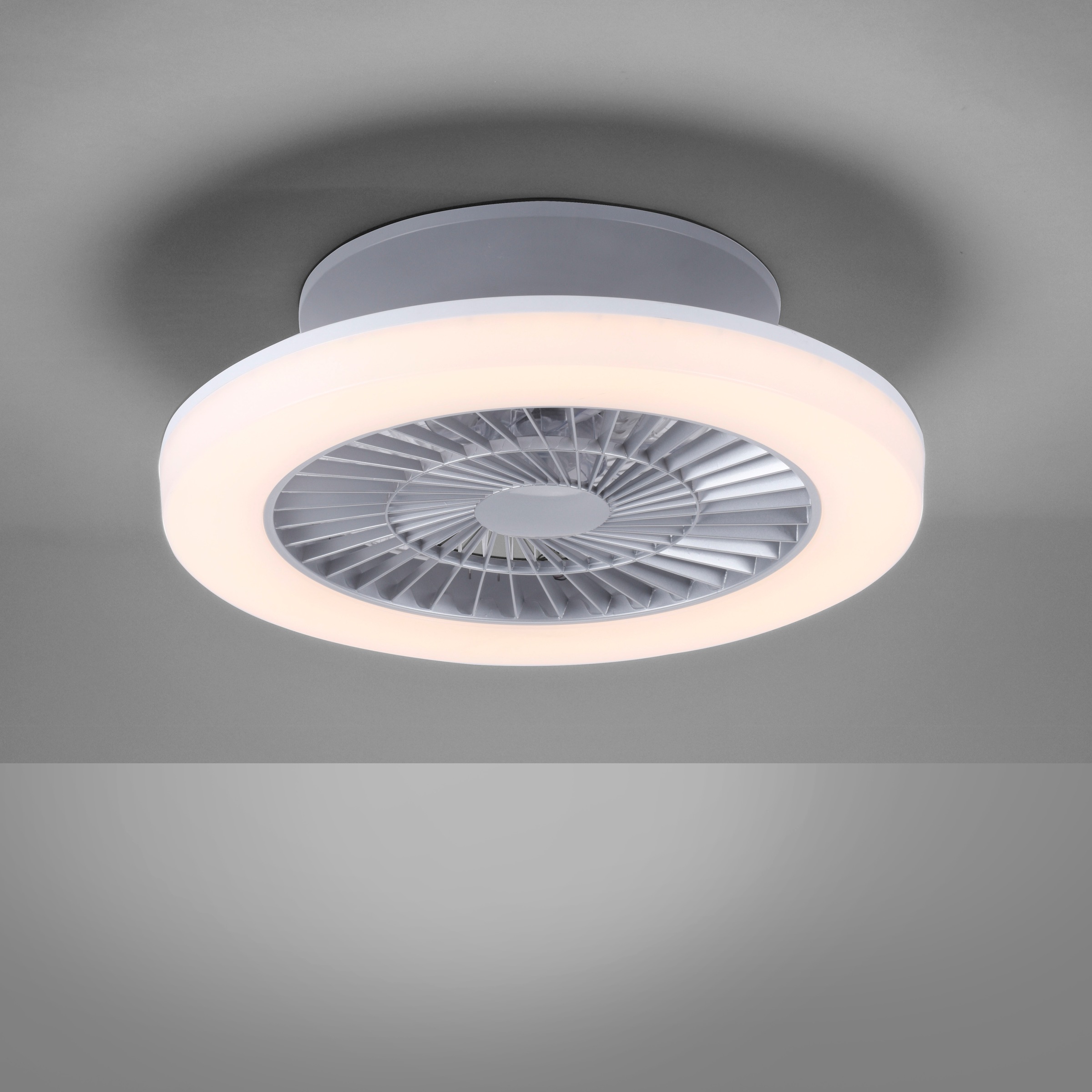 JUST LIGHT LED Deckenleuchte »LEONARD Deckenventilator«, 1 flammig, Leuchtmittel LED-Board | LED fest integriert, Deckenlampe, Ventilator, Serienschalter