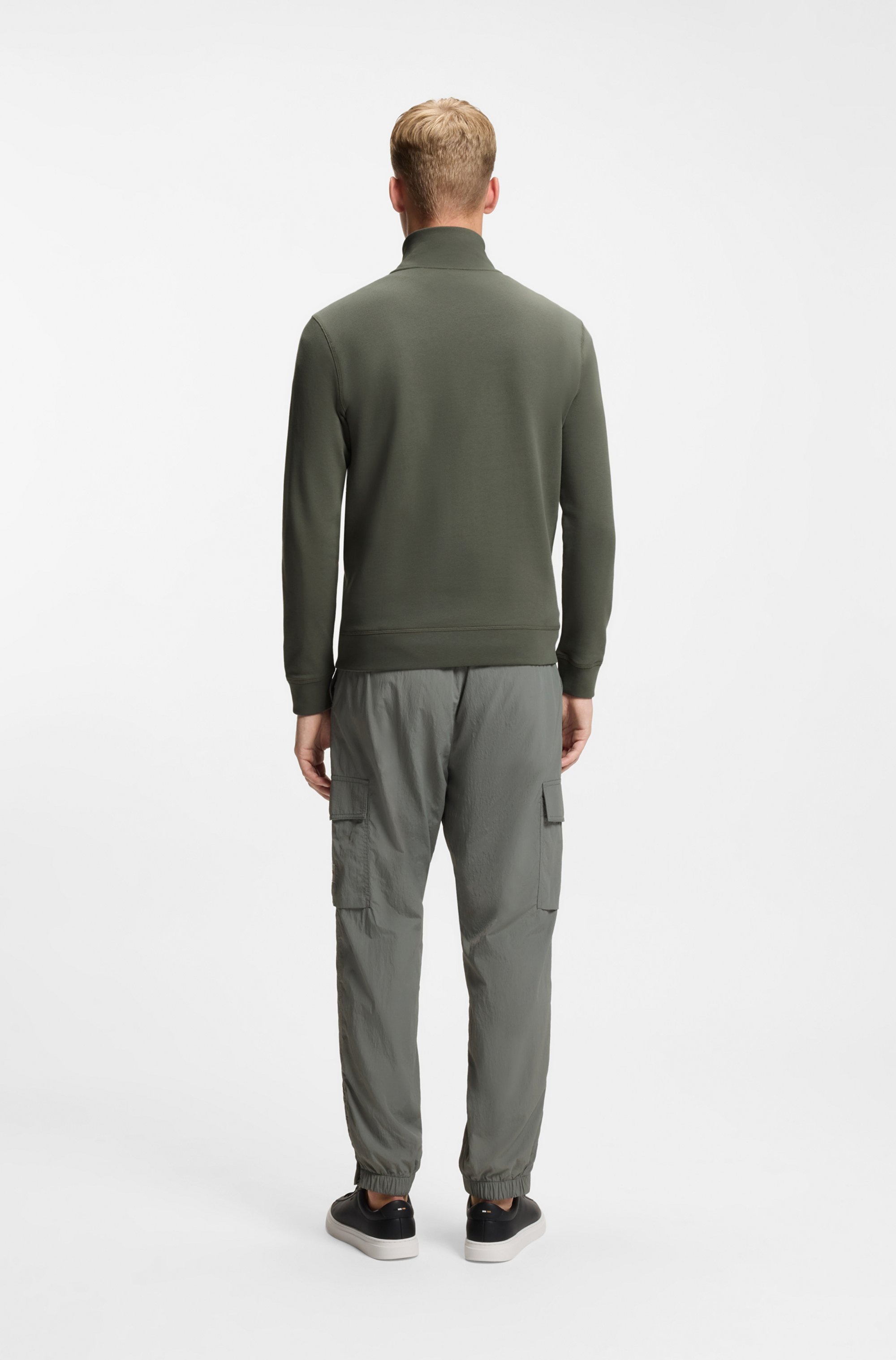 BOSS ORANGE Sweatshirt »Zetrust«, 1 tlg. Troyerkragen mit Reißverschluss, Regular Fit, BOSS-Label
