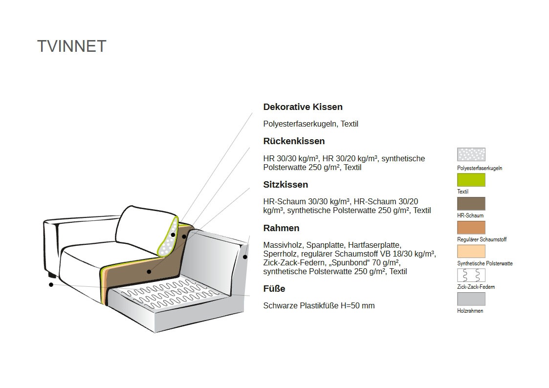 Home affaire Ecksofa »Tvinnet« Breite 317 cm, extra tiefe Sitzfläche, kubisches Sitzvergnügen