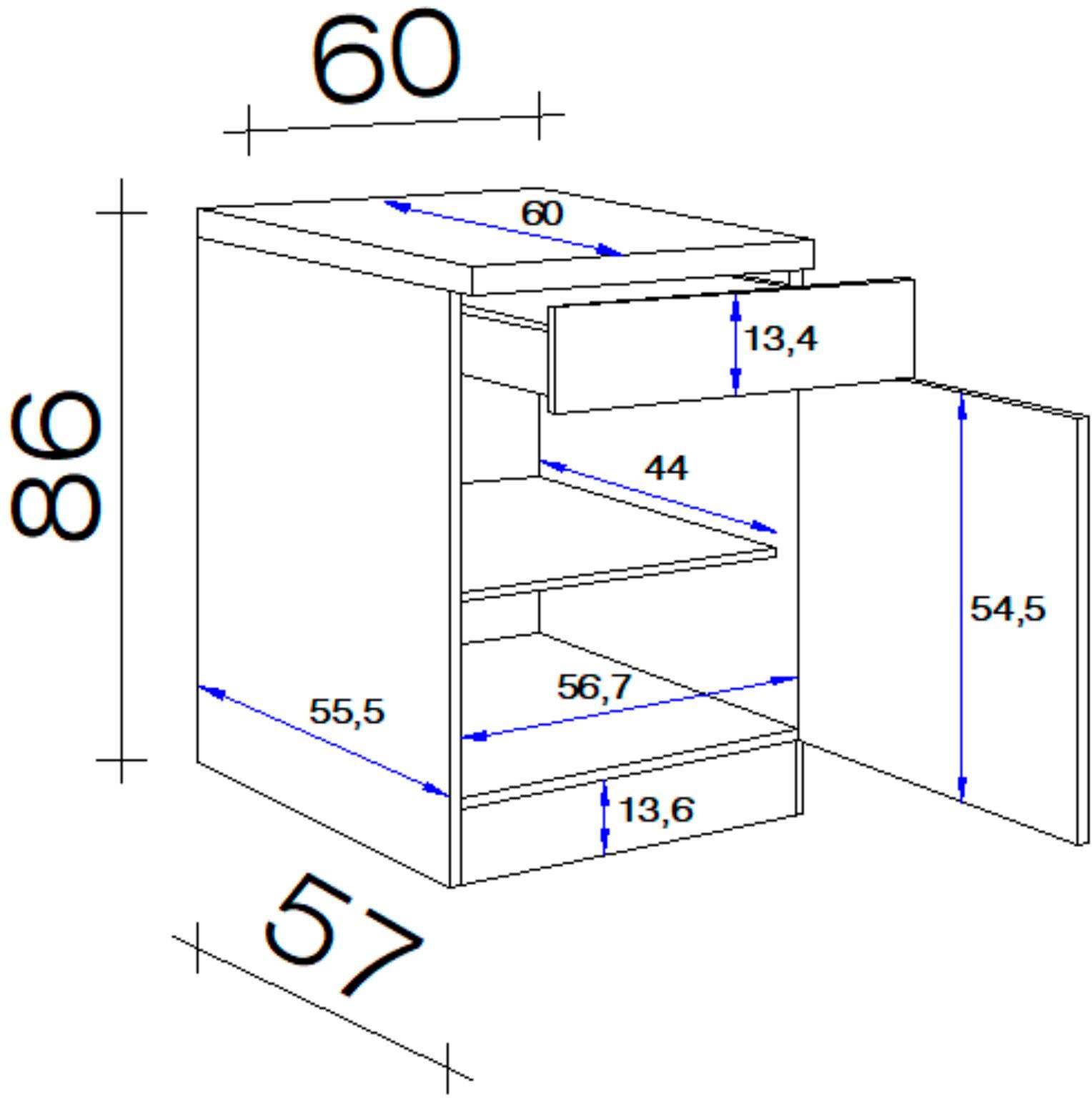 Flex-Well Unterschrank »Nepal«, (B x H x T) 60 x 85/86 x 60 cm