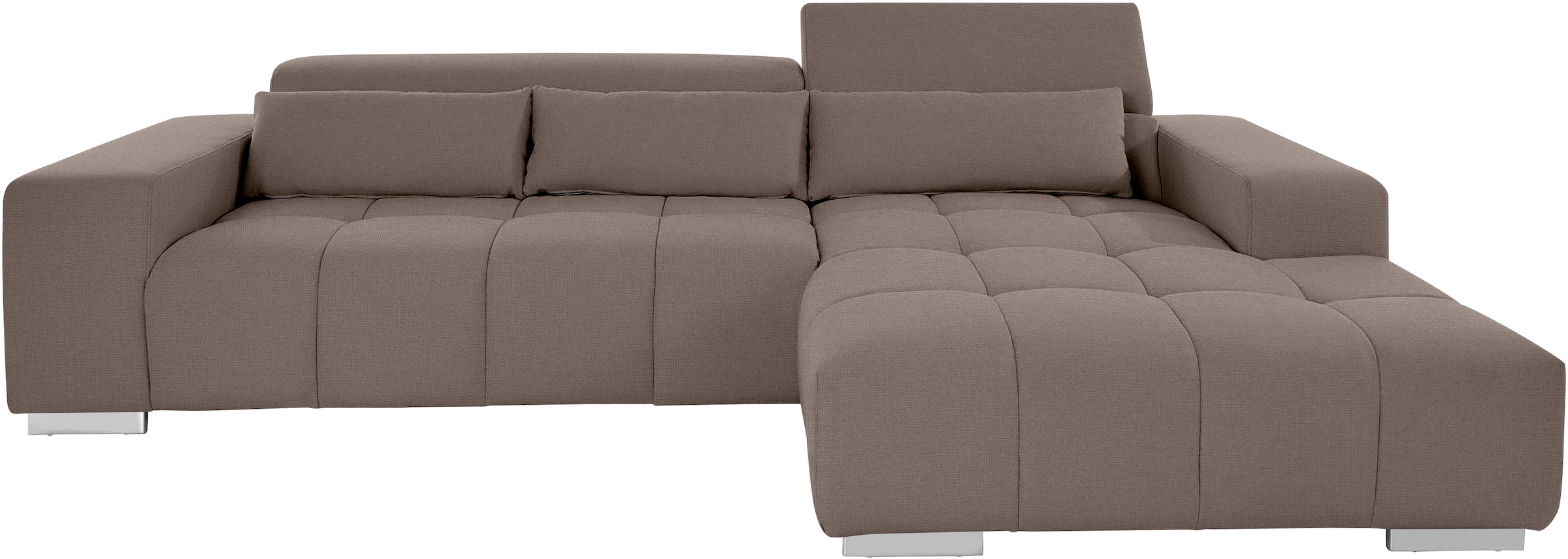 COTTA Ecksofa »Orion L-Form«, mit Recamiere, inkl. verstellbaren Kopfstützen und 3 Kissen
