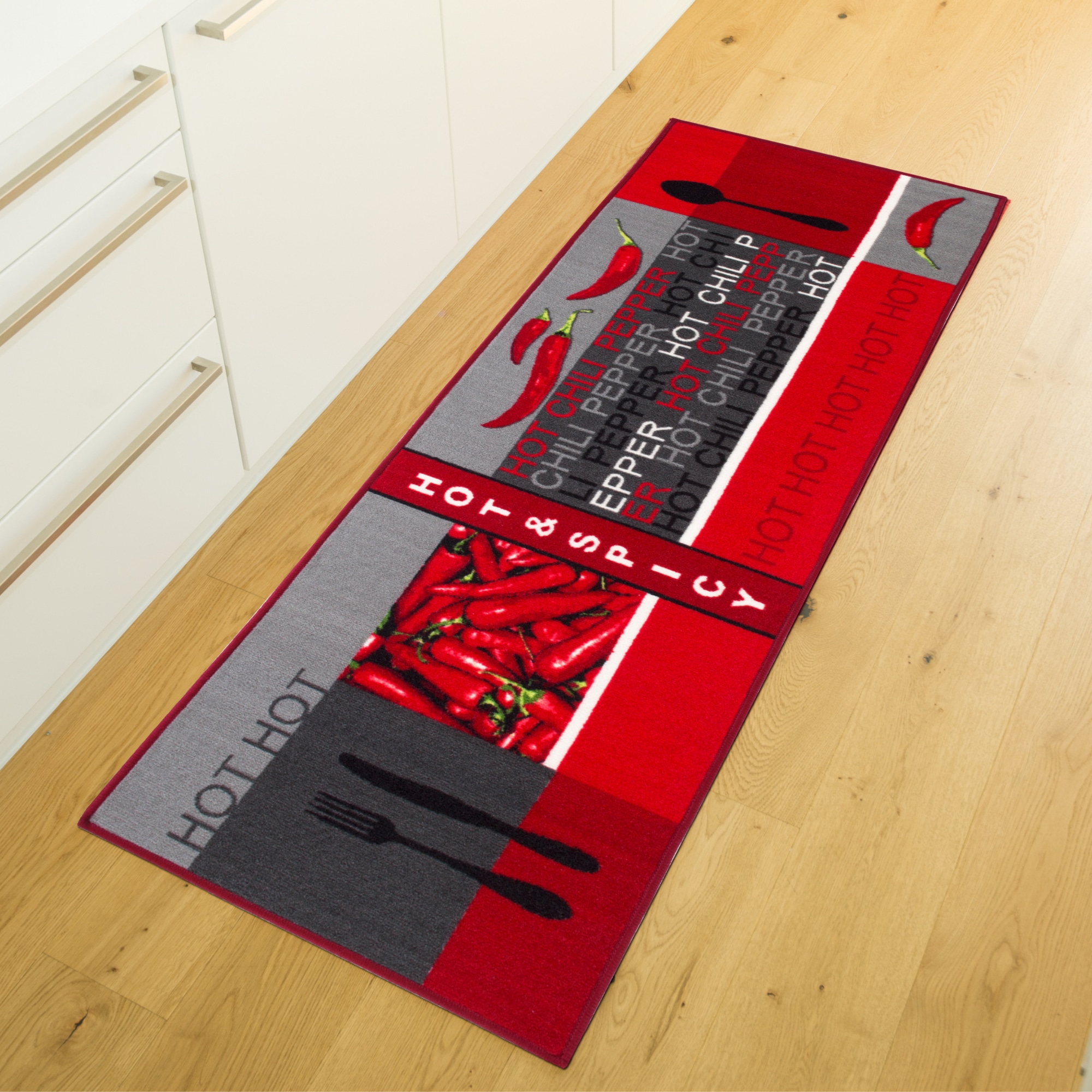 Andiamo Küchenläufer »Hot Pepper«, rechteckig, 5 mm Höhe, Motiv Peperoni/Chili, Küche, waschbar